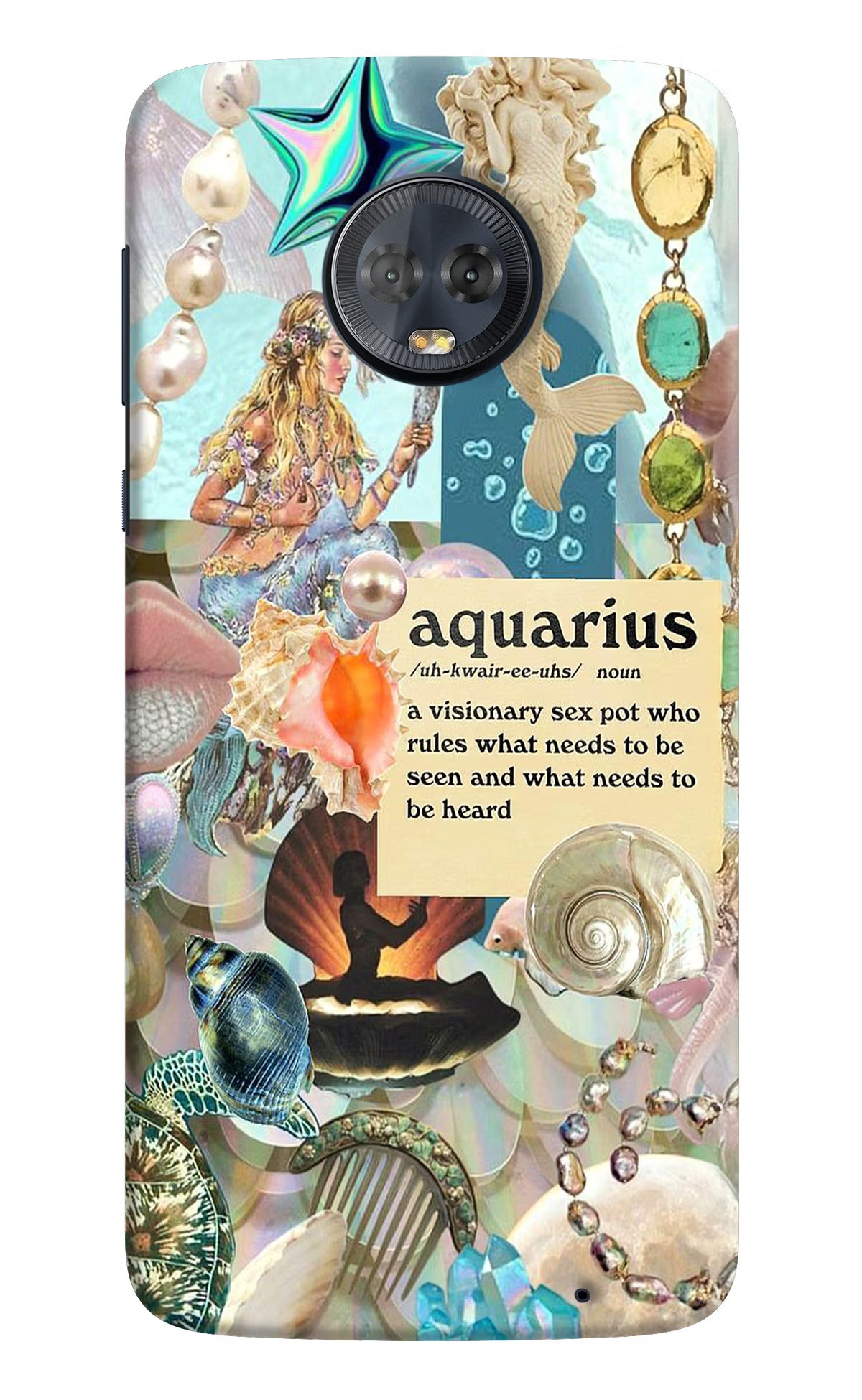 Aquarius Zodiac Moto G6 Back Cover - Aquarius Zodiac Moto G6 Hard Case Back Cover by Casekaro Aquarius Zodiac Moto G6 Hard Case Back Cover by Casekaro