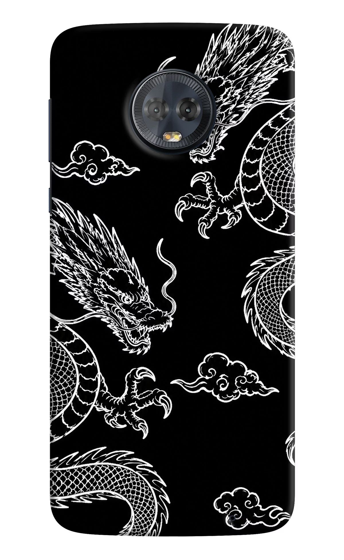 Twin Dragons Moto G6 Back Cover - Twin Dragons Moto G6 Hard Case Back Cover by Casekaro Twin Dragons Moto G6 Hard Case Back Cover by Casekaro