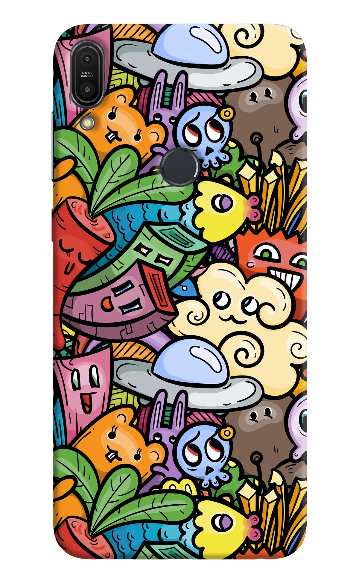 Veggie Doodle Asus Zenfone Max Pro M1 Back Cover - Veggie Doodle Asus Zenfone Max Pro M1 Hard Case Back Cover by Casekaro Veggie Doodle Asus Zenfone Max Pro M1 Hard Case Back Cover by Casekaro