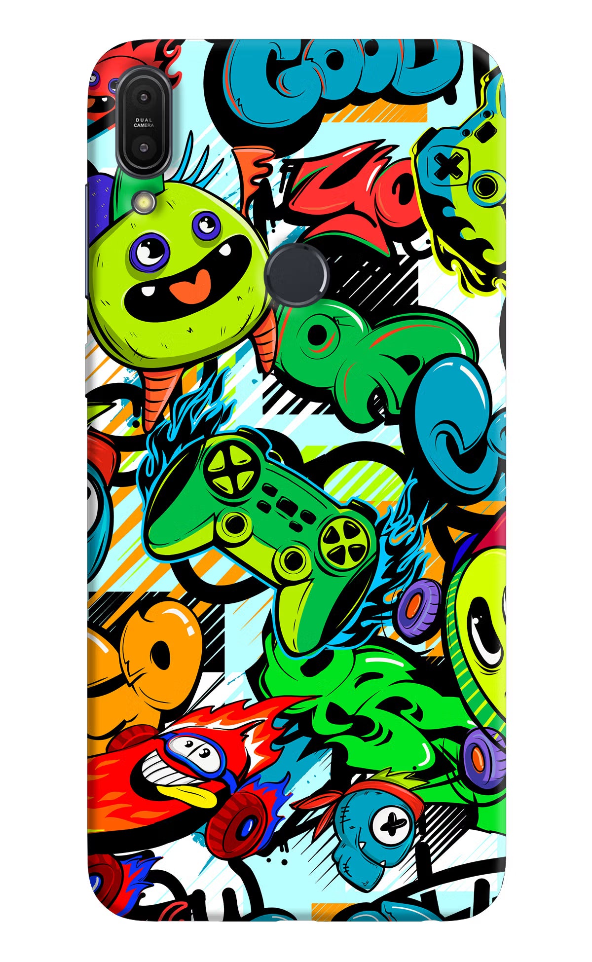 Game Doodle Asus Zenfone Max Pro M1 Back Cover - Game Doodle Asus Zenfone Max Pro M1 Hard Case Back Cover by Casekaro Game Doodle Asus Zenfone Max Pro M1 Hard Case Back Cover by Casekaro
