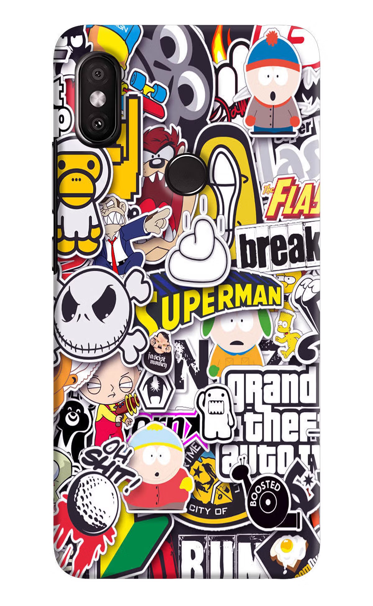 Sticker Bomb Redmi Y2 Back Cover - Sticker Bomb Redmi Y2 Hard Case Back Cover by Casekaro Sticker Bomb Redmi Y2 Hard Case Back Cover by Casekaro