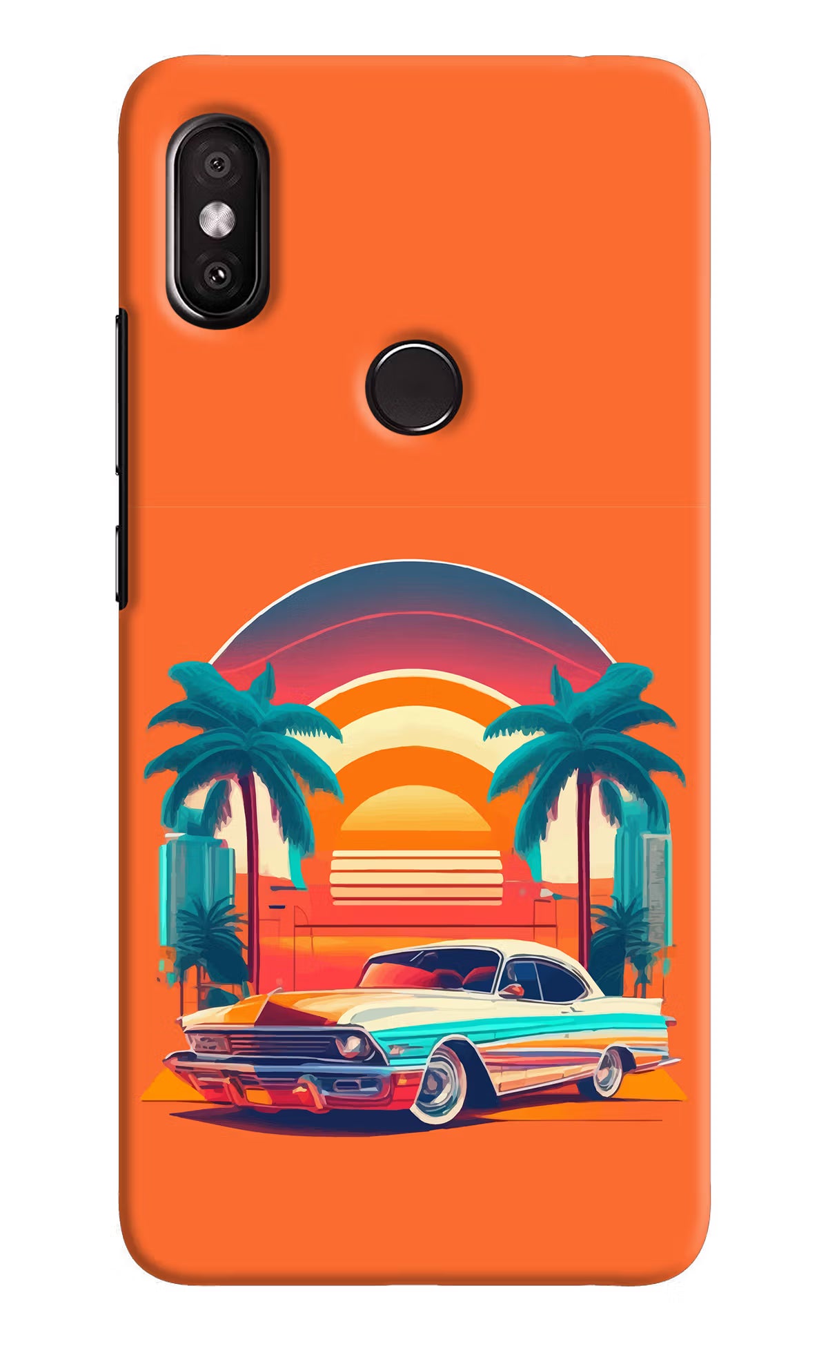 Palm Drive 80s Redmi Y2 Back Cover - Palm Drive 80s Redmi Y2 Hard Case Back Cover by Casekaro Palm Drive 80s Redmi Y2 Hard Case Back Cover by Casekaro