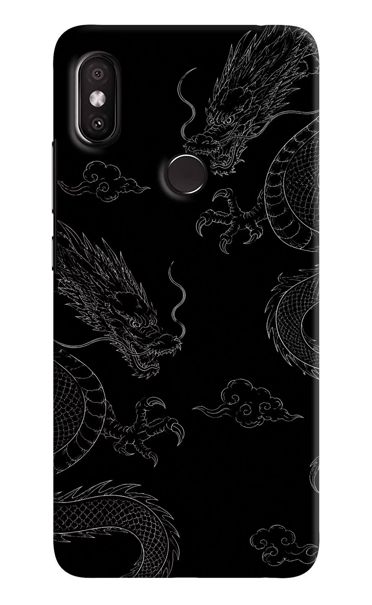 Twin Dragons Redmi Y2 Back Cover - Twin Dragons Redmi Y2 Hard Case Back Cover by Casekaro Twin Dragons Redmi Y2 Hard Case Back Cover by Casekaro