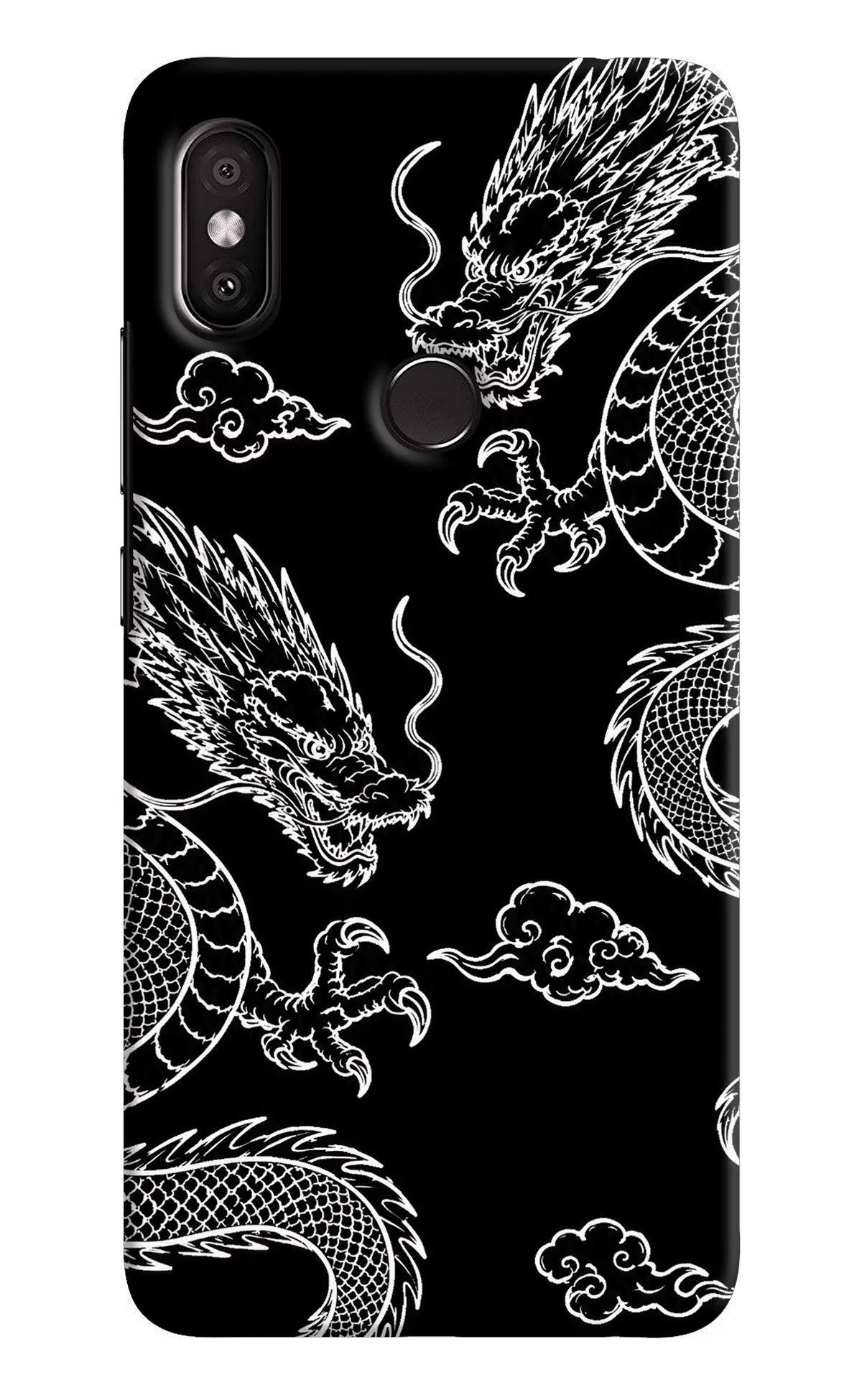 Twin Dragons Redmi Y2 Back Cover - Twin Dragons Redmi Y2 Hard Case Back Cover by Casekaro Twin Dragons Redmi Y2 Hard Case Back Cover by Casekaro