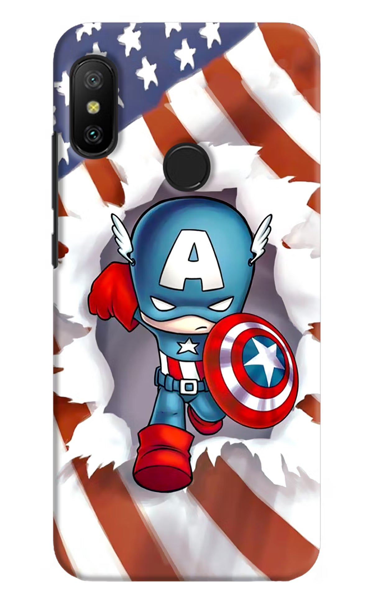 Captain America Redmi 6 Pro Back Cover - Captain America Redmi 6 Pro Hard Case Back Cover by Casekaro Captain America Redmi 6 Pro Hard Case Back Cover by Casekaro