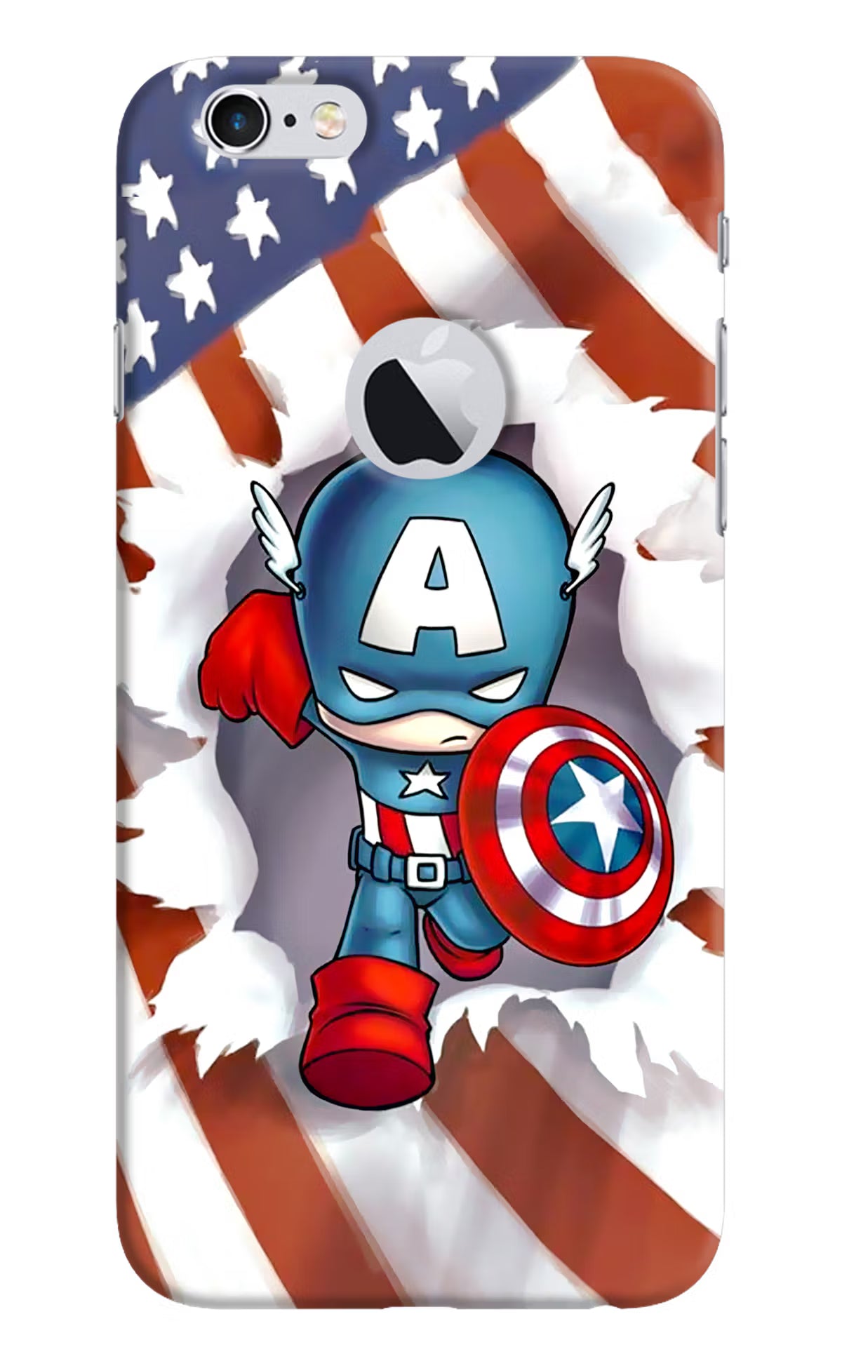 Captain America iPhone 6 Logocut Back Cover - Captain America iPhone 6 Logocut Hard Case Back Cover by Casekaro Captain America iPhone 6 Logocut Hard Case Back Cover by Casekaro