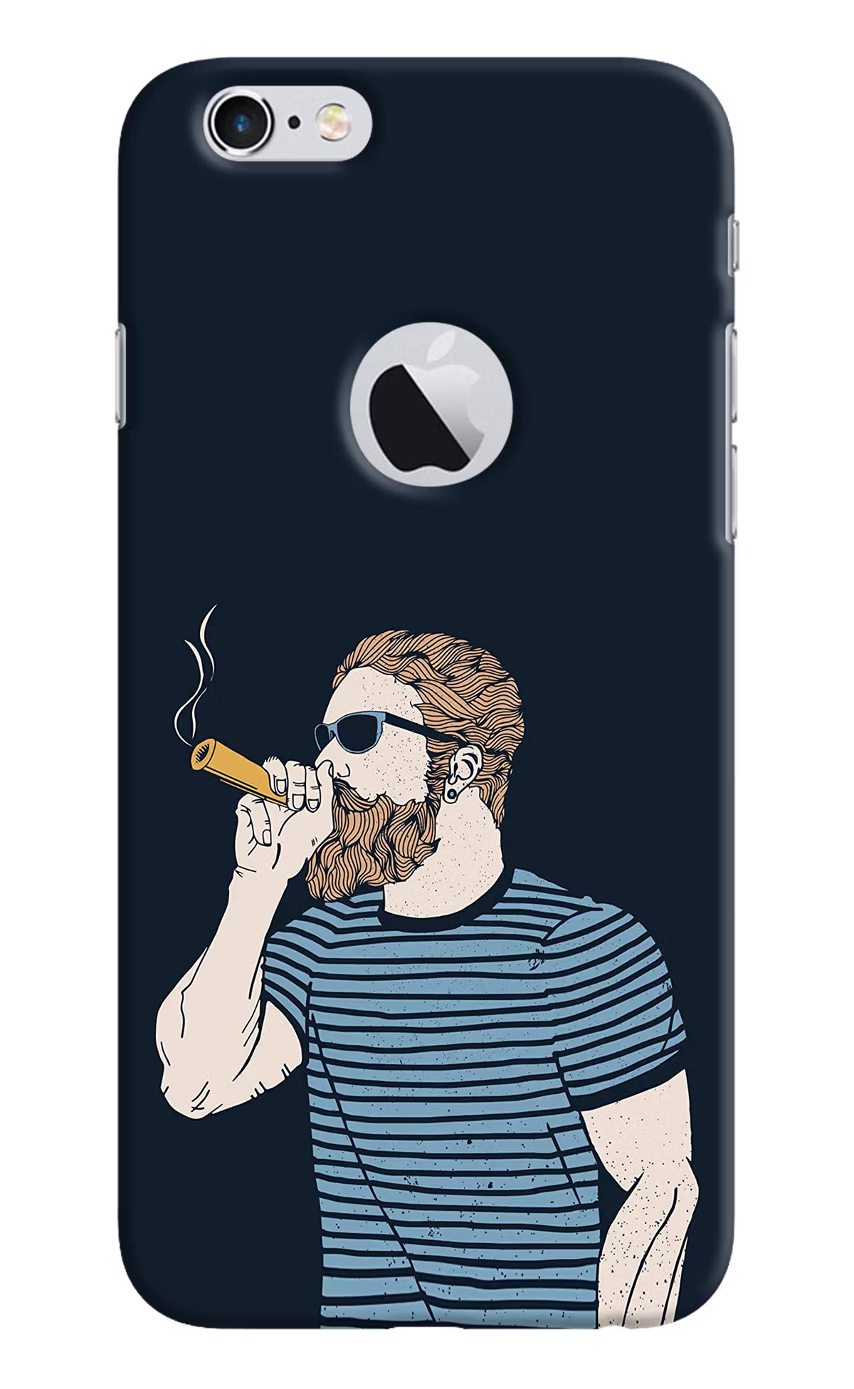 Smoking iPhone 6 Logocut Back Cover - Smoking iPhone 6 Logocut Hard Case Back Cover by Casekaro Smoking iPhone 6 Logocut Hard Case Back Cover by Casekaro