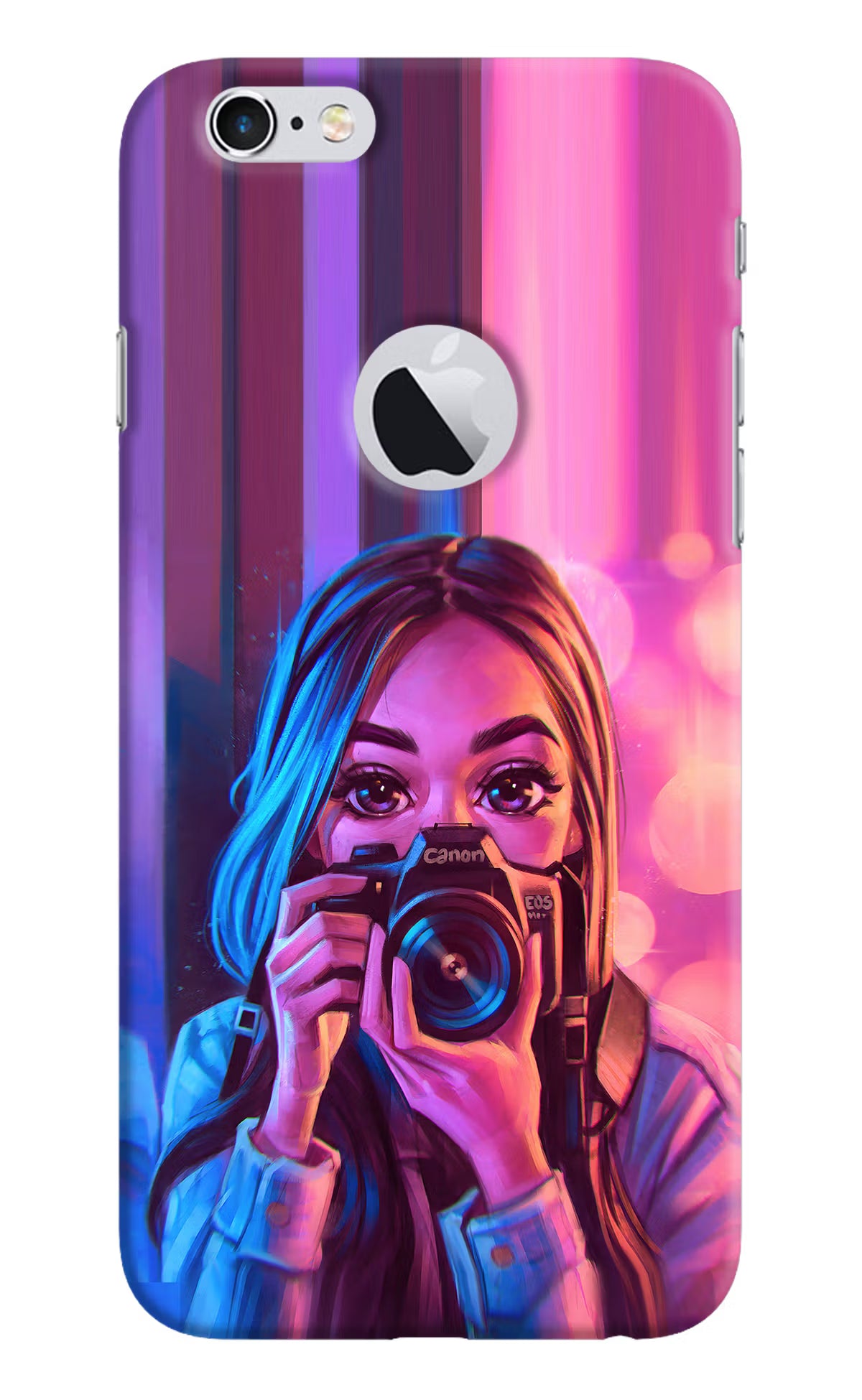 Girl Photographer iPhone 6 Logocut Back Cover - Girl Photographer iPhone 6 Logocut Hard Case Back Cover by Casekaro Girl Photographer iPhone 6 Logocut Hard Case Back Cover by Casekaro