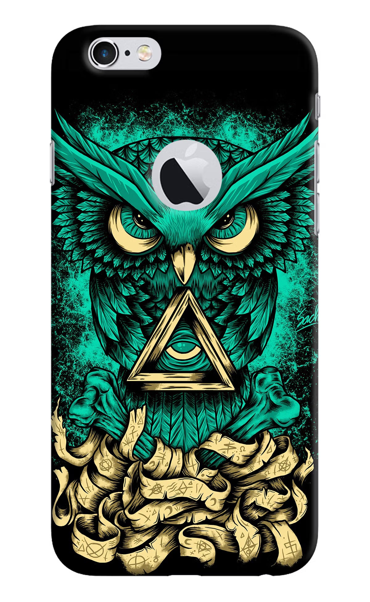 Green Owl iPhone 6 Logocut Back Cover - Green Owl iPhone 6 Logocut Hard Case Back Cover by Casekaro Green Owl iPhone 6 Logocut Hard Case Back Cover by Casekaro