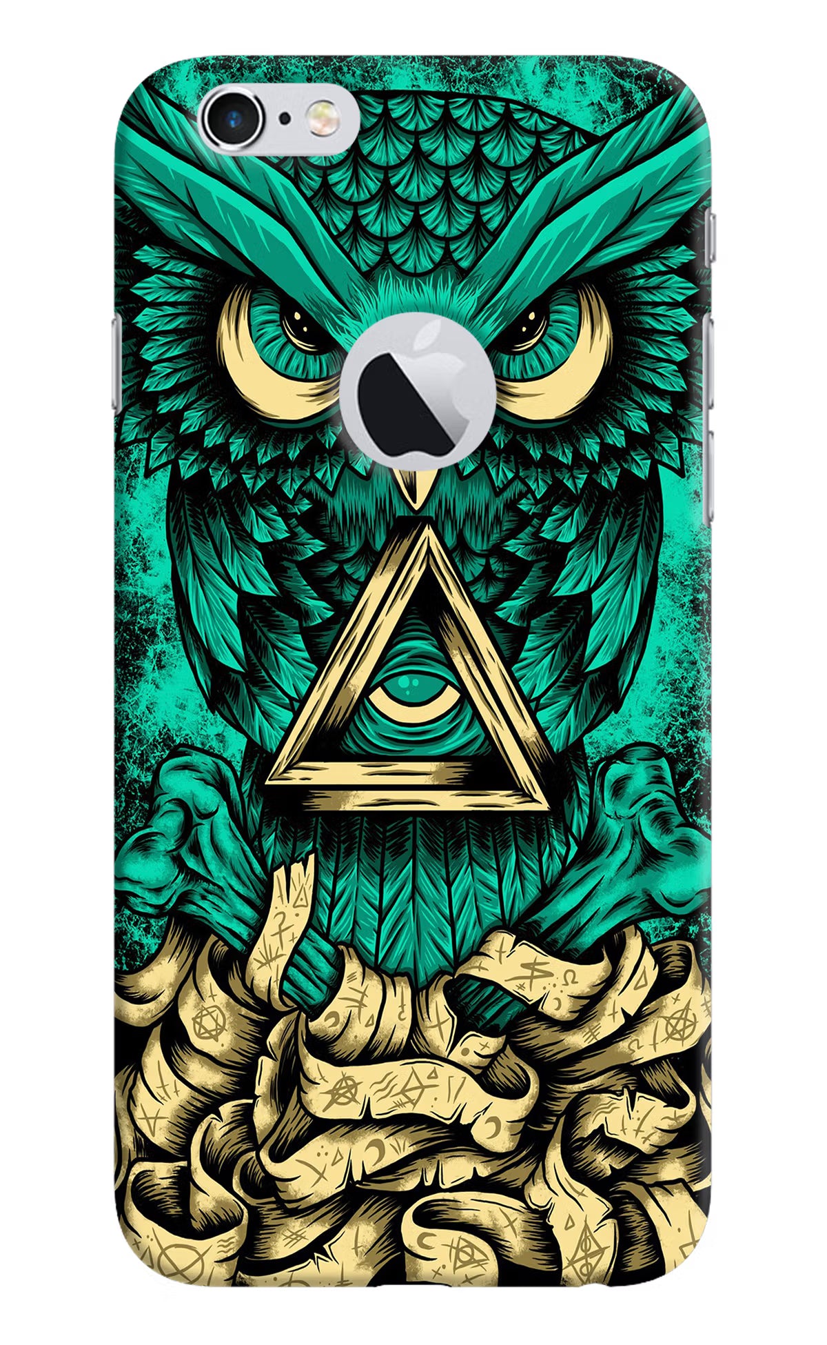 Green Owl iPhone 6 Logocut Back Cover - Green Owl iPhone 6 Logocut Hard Case Back Cover by Casekaro Green Owl iPhone 6 Logocut Hard Case Back Cover by Casekaro