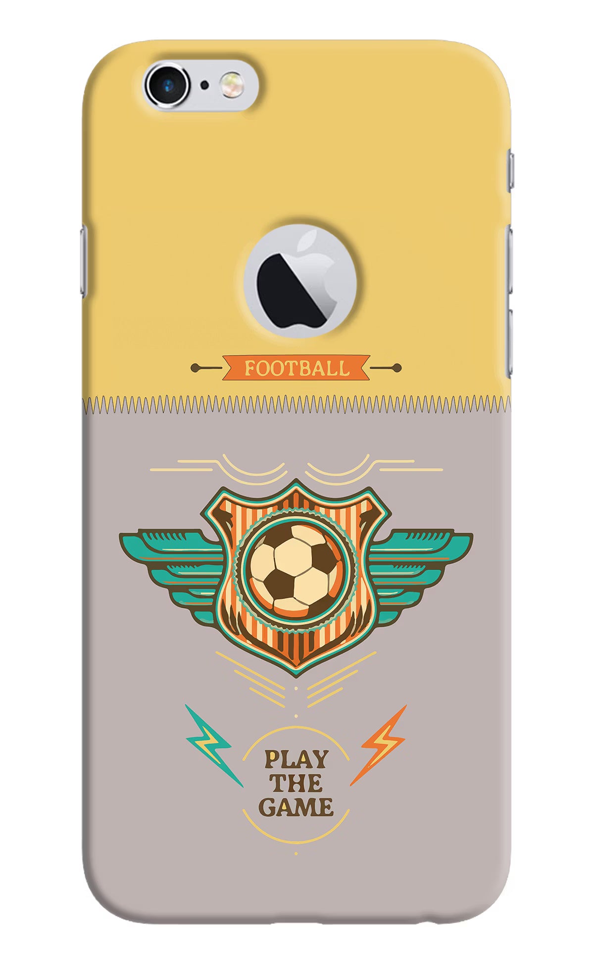 Football iPhone 6 Logocut Back Cover - Football iPhone 6 Logocut Hard Case Back Cover by Casekaro Football iPhone 6 Logocut Hard Case Back Cover by Casekaro