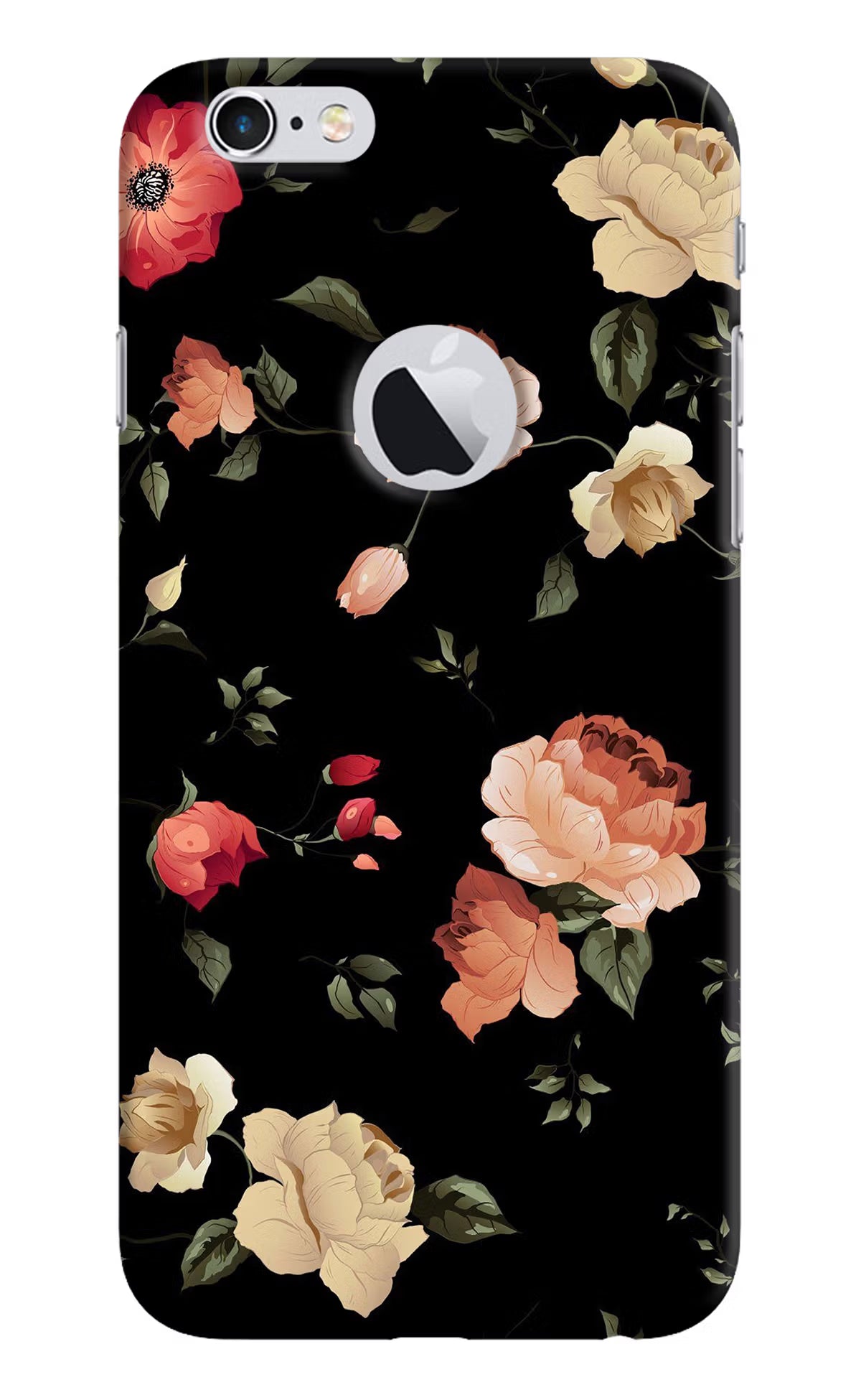 Flowers iPhone 6 Logocut Back Cover - Flowers iPhone 6 Logocut Hard Case Back Cover by Casekaro Flowers iPhone 6 Logocut Hard Case Back Cover by Casekaro