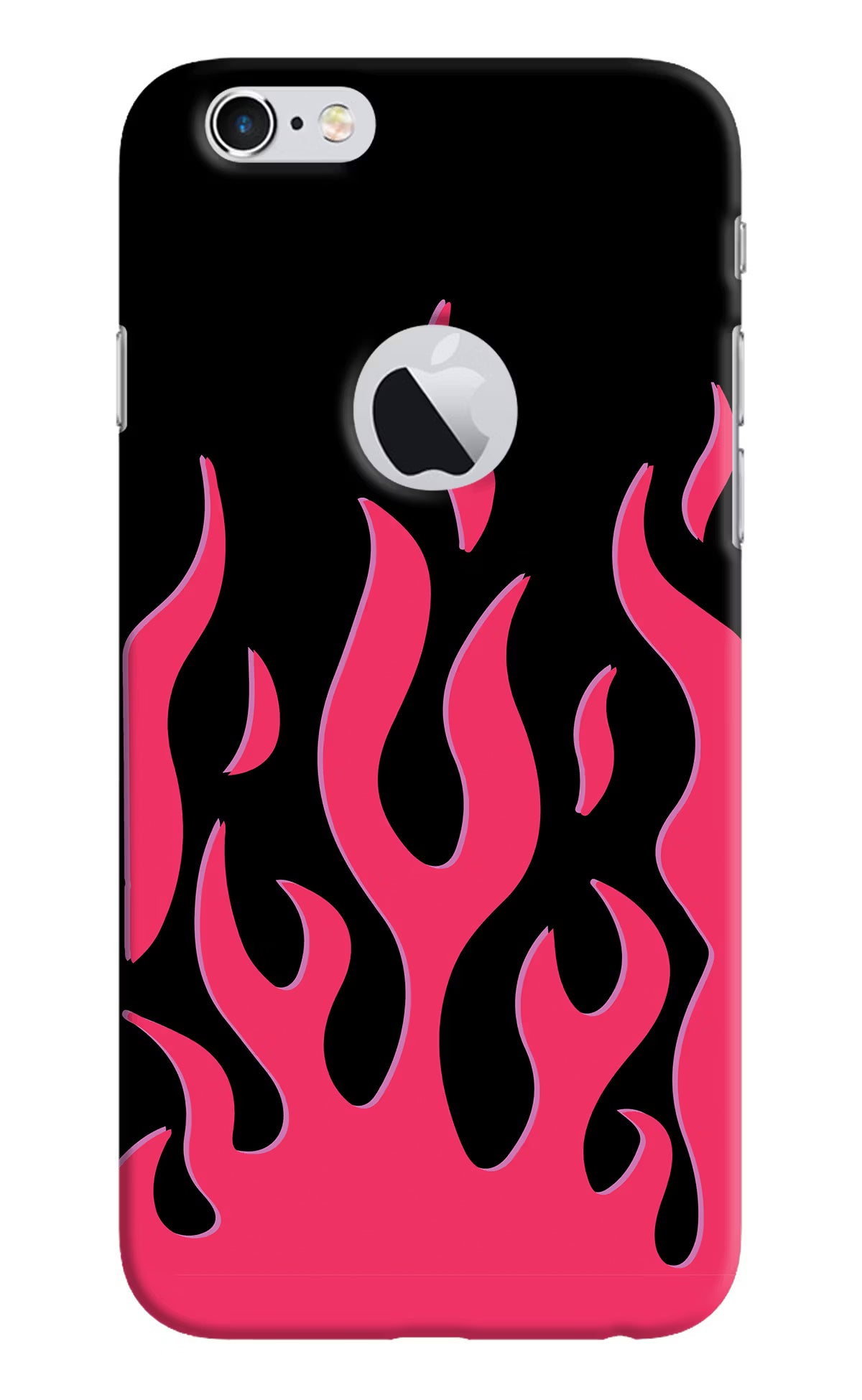 Fire Flames iPhone 6 Logocut Back Cover - Fire Flames iPhone 6 Logocut Hard Case Back Cover by Casekaro Fire Flames iPhone 6 Logocut Hard Case Back Cover by Casekaro
