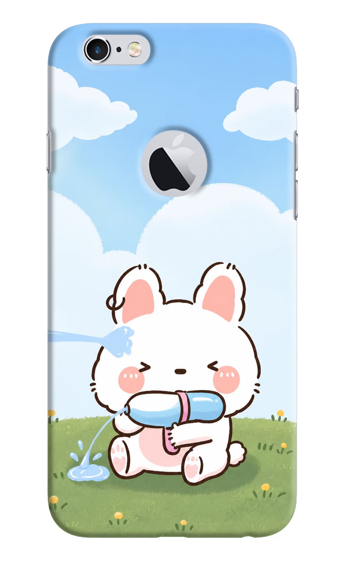 Bunny Treat iPhone 6 Logocut Back Cover - Bunny Treat iPhone 6 Logocut Hard Case Back Cover by Casekaro Bunny Treat iPhone 6 Logocut Hard Case Back Cover by Casekaro