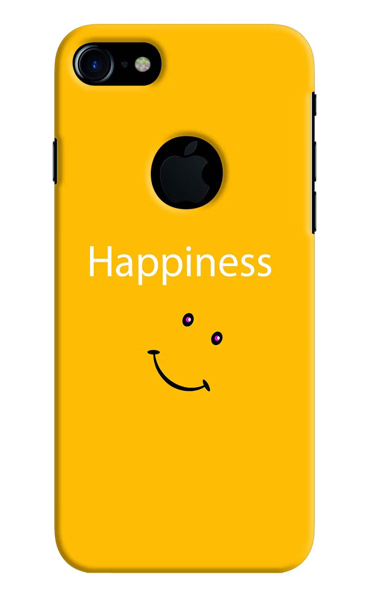 Happiness With Smiley iPhone 7 Logocut Back Cover - Happiness With Smiley iPhone 7 Logocut Hard Case Back Cover by Casekaro Happiness With Smiley iPhone 7 Logocut Hard Case Back Cover by Casekaro