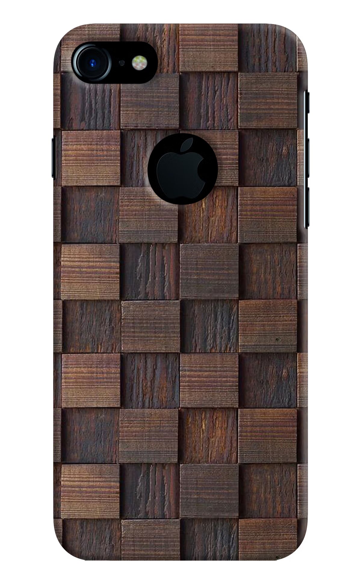 Wooden Cube Design iPhone 7 Logocut Back Cover - Wooden Cube Design iPhone 7 Logocut Hard Case Back Cover by Casekaro Wooden Cube Design iPhone 7 Logocut Hard Case Back Cover by Casekaro