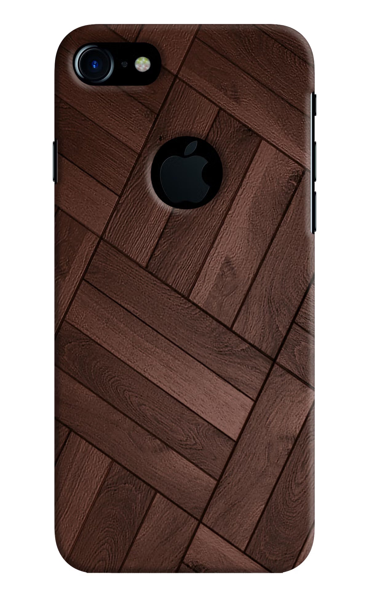 Wooden Texture Design iPhone 7 Logocut Back Cover - Wooden Texture Design iPhone 7 Logocut Hard Case Back Cover by Casekaro Wooden Texture Design iPhone 7 Logocut Hard Case Back Cover by Casekaro