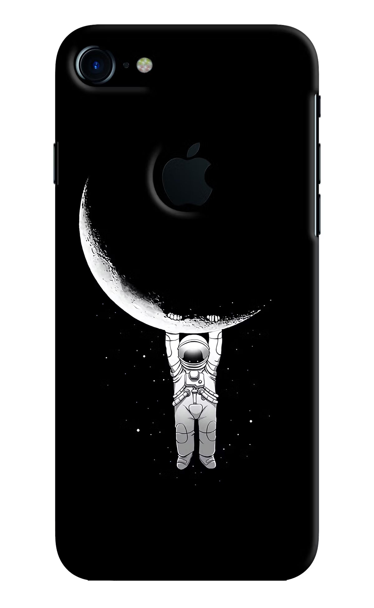 Moon Space iPhone 7 Logocut Back Cover - Moon Space iPhone 7 Logocut Hard Case Back Cover by Casekaro Moon Space iPhone 7 Logocut Hard Case Back Cover by Casekaro