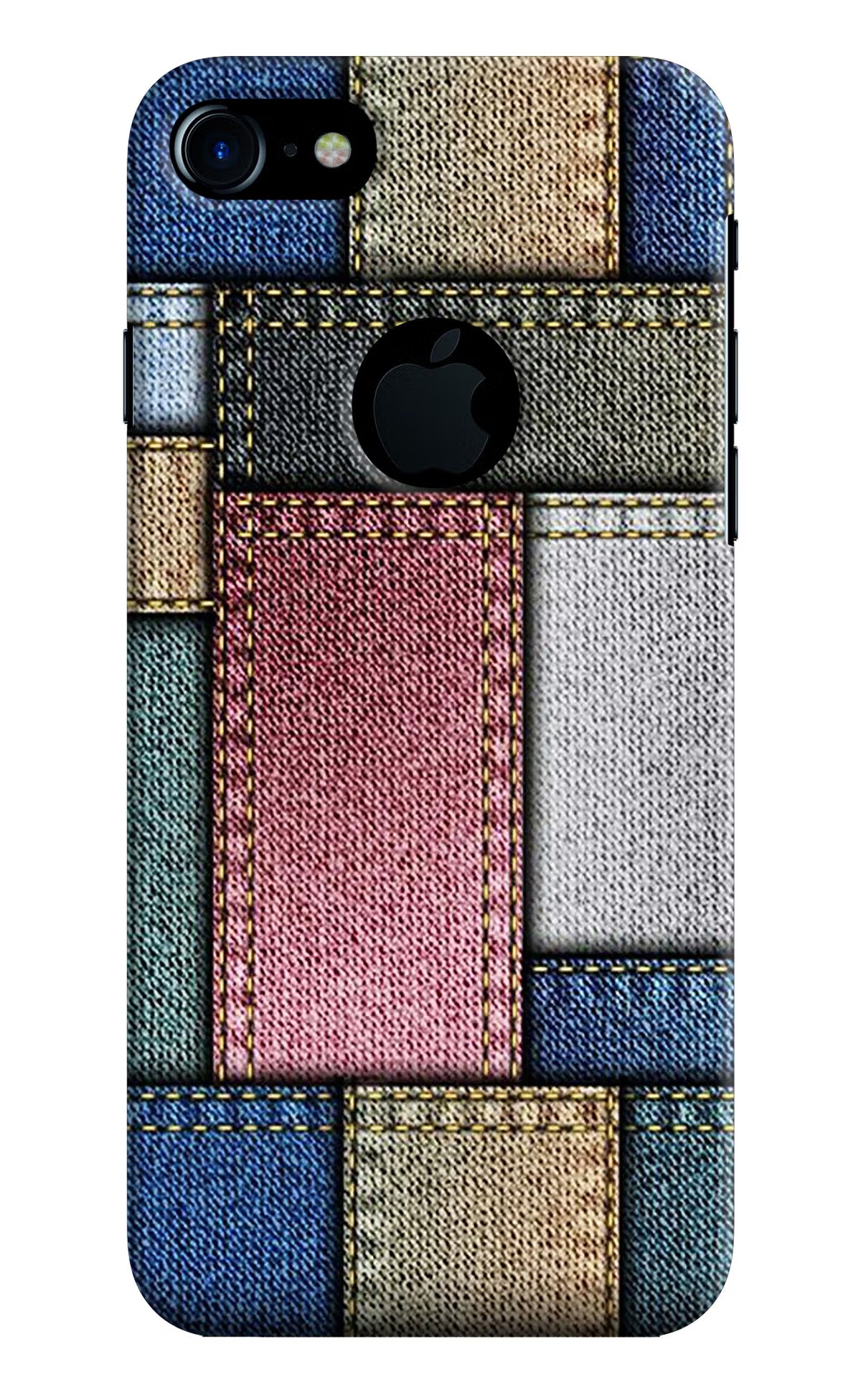 Multicolor Jeans iPhone 7 Logocut Back Cover - Multicolor Jeans iPhone 7 Logocut Hard Case Back Cover by Casekaro Multicolor Jeans iPhone 7 Logocut Hard Case Back Cover by Casekaro