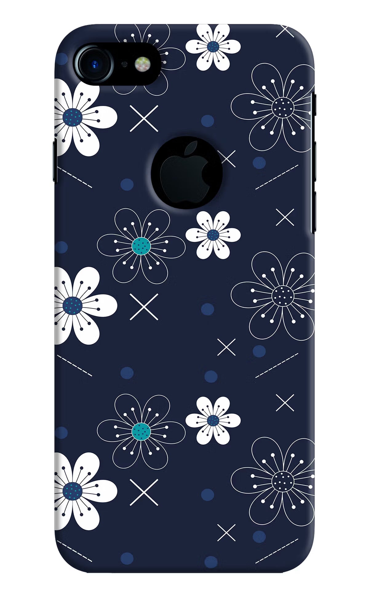 Flowers iPhone 7 Logocut Back Cover - Flowers iPhone 7 Logocut Hard Case Back Cover by Casekaro Flowers iPhone 7 Logocut Hard Case Back Cover by Casekaro