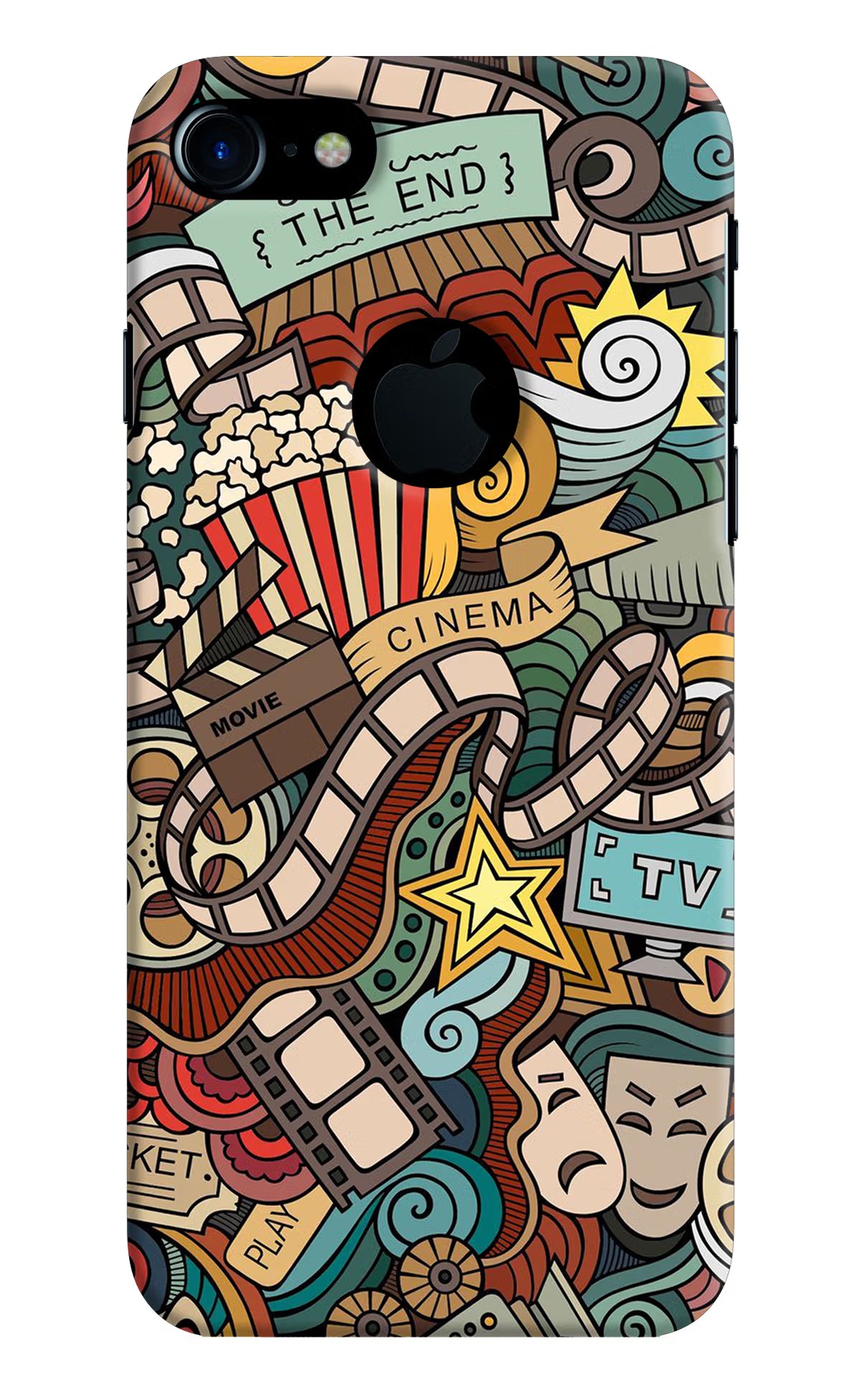 Cinema Abstract iPhone 7 Logocut Back Cover - Cinema Abstract iPhone 7 Logocut Hard Case Back Cover by Casekaro Cinema Abstract iPhone 7 Logocut Hard Case Back Cover by Casekaro