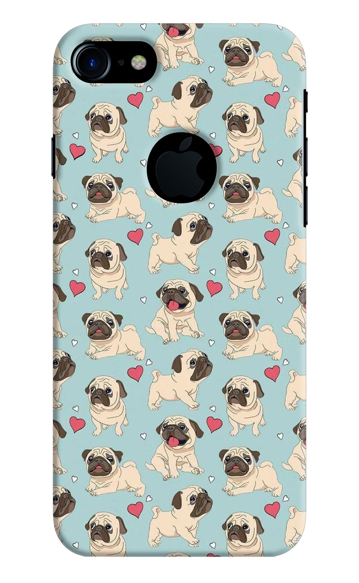 Pug Dog iPhone 7 Logocut Back Cover - Pug Dog iPhone 7 Logocut Hard Case Back Cover by Casekaro Pug Dog iPhone 7 Logocut Hard Case Back Cover by Casekaro