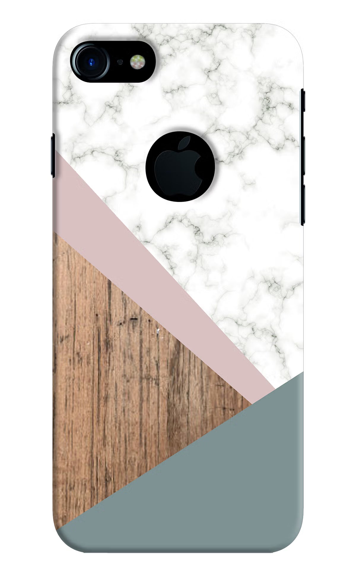 Marble wood Abstract iPhone 7 Logocut Back Cover - Marble wood Abstract iPhone 7 Logocut Hard Case Back Cover by Casekaro Marble wood Abstract iPhone 7 Logocut Hard Case Back Cover by Casekaro