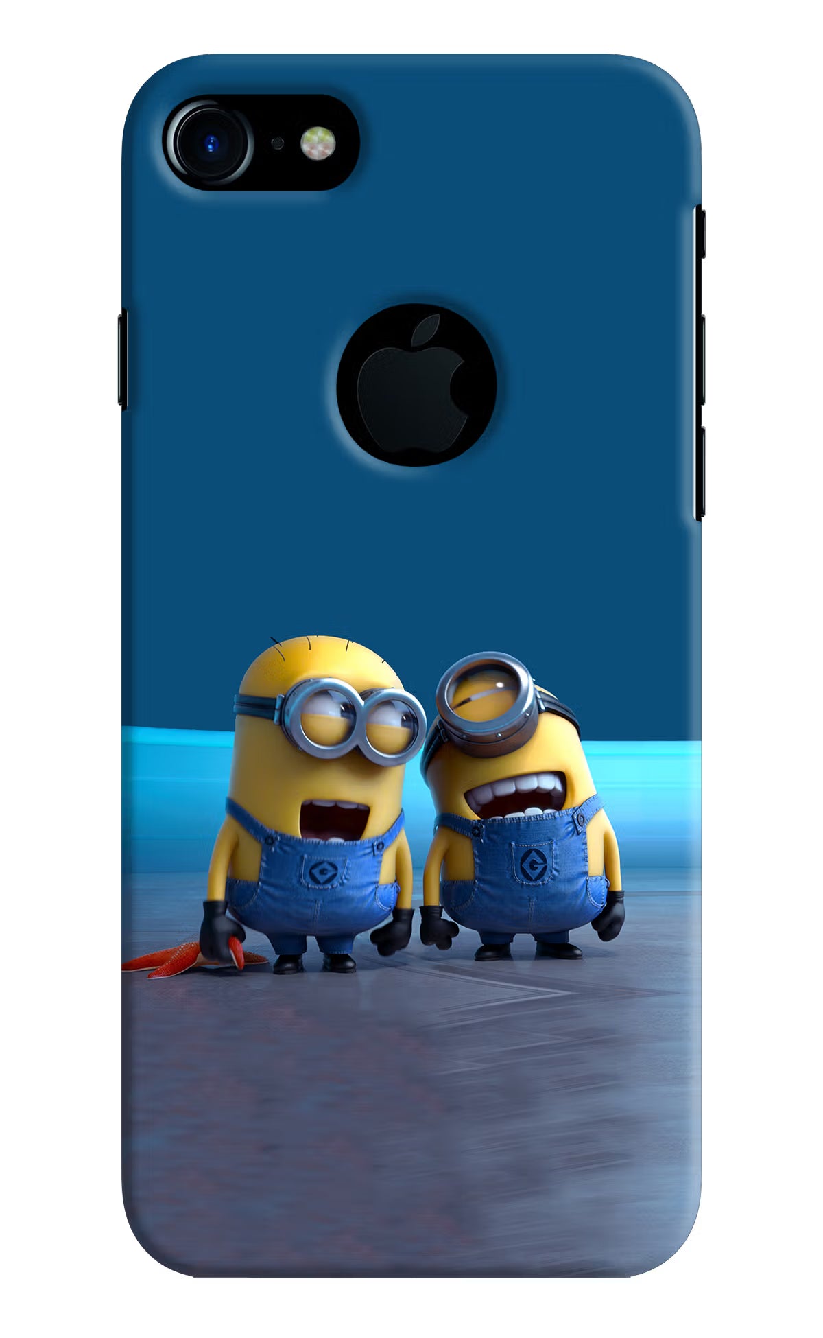 Minion Laughing iPhone 7 Logocut Back Cover - Minion Laughing iPhone 7 Logocut Hard Case Back Cover by Casekaro Minion Laughing iPhone 7 Logocut Hard Case Back Cover by Casekaro