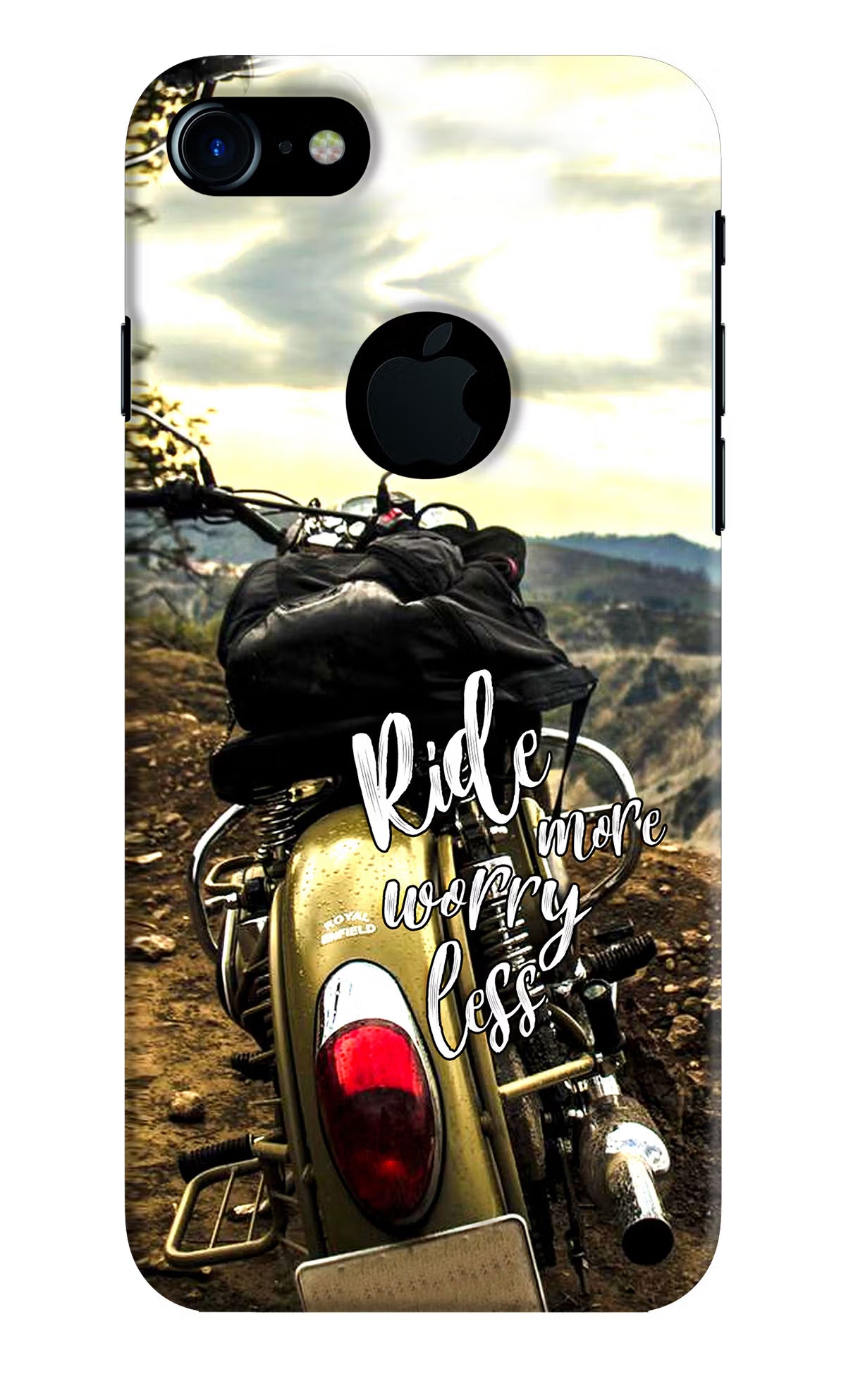 Ride More Worry Less iPhone 7 Logocut Back Cover - Ride More Worry Less iPhone 7 Logocut Hard Case Back Cover by Casekaro Ride More Worry Less iPhone 7 Logocut Hard Case Back Cover by Casekaro