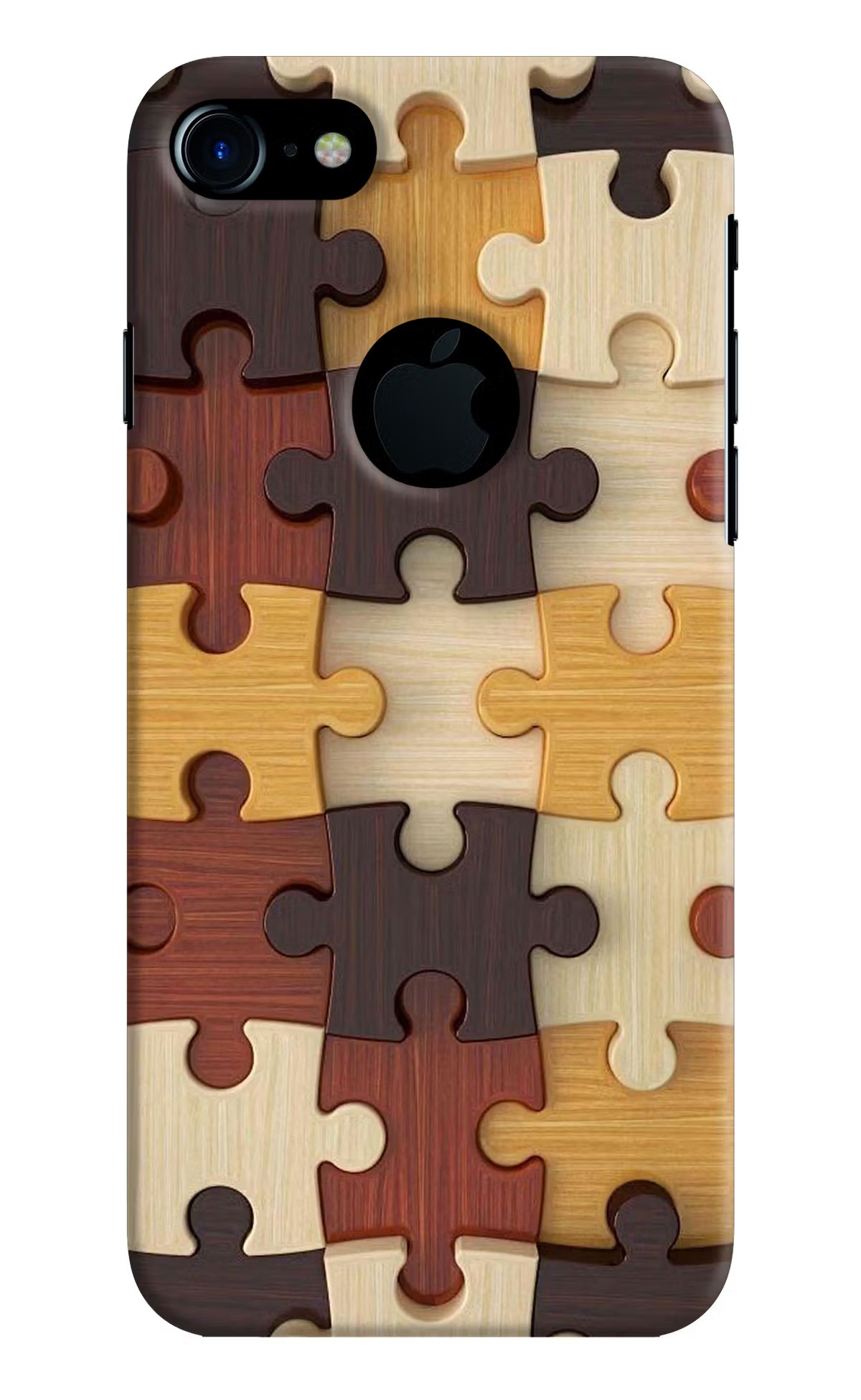 Wooden Puzzle iPhone 7 Logocut Back Cover - Wooden Puzzle iPhone 7 Logocut Hard Case Back Cover by Casekaro Wooden Puzzle iPhone 7 Logocut Hard Case Back Cover by Casekaro