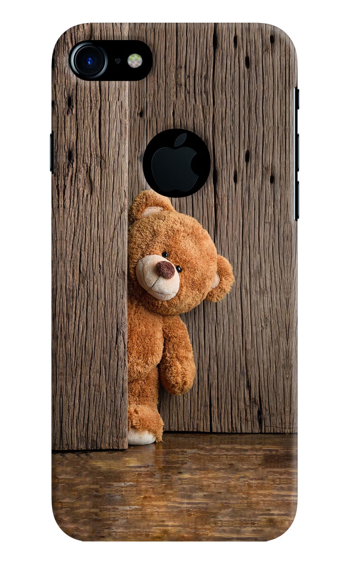 Teddy Wooden iPhone 7 Logocut Back Cover - Teddy Wooden iPhone 7 Logocut Hard Case Back Cover by Casekaro Teddy Wooden iPhone 7 Logocut Hard Case Back Cover by Casekaro