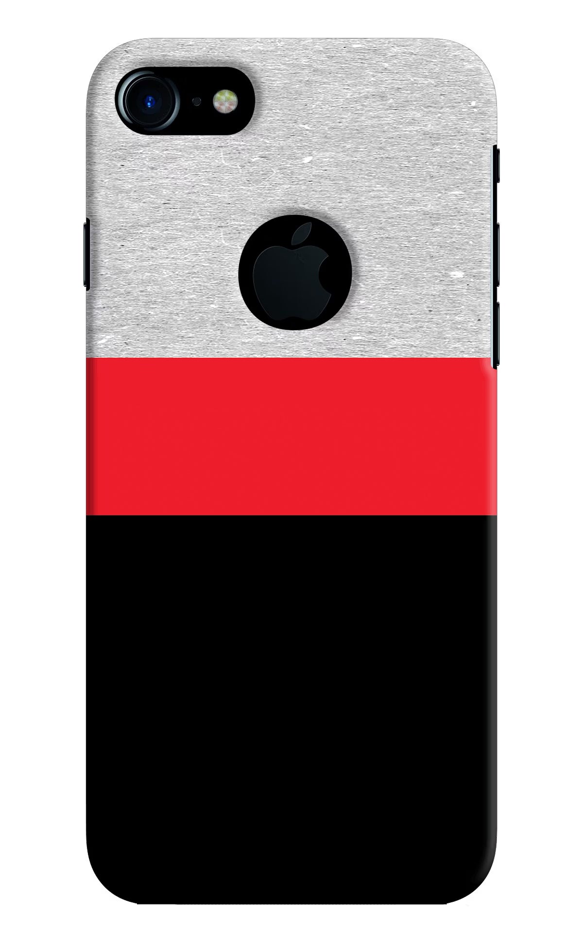 Tri Color Pattern iPhone 7 Logocut Back Cover - Tri Color Pattern iPhone 7 Logocut Hard Case Back Cover by Casekaro Tri Color Pattern iPhone 7 Logocut Hard Case Back Cover by Casekaro
