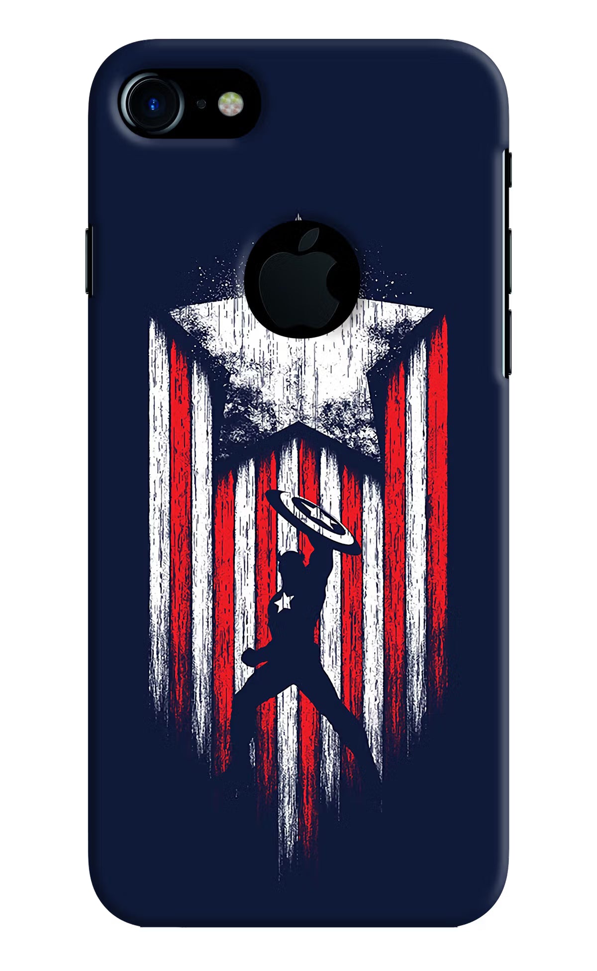 Captain America Marvel Art iPhone 7 Logocut Back Cover - Captain America Marvel Art iPhone 7 Logocut Hard Case Back Cover by Casekaro Captain America Marvel Art iPhone 7 Logocut Hard Case Back Cover by Casekaro