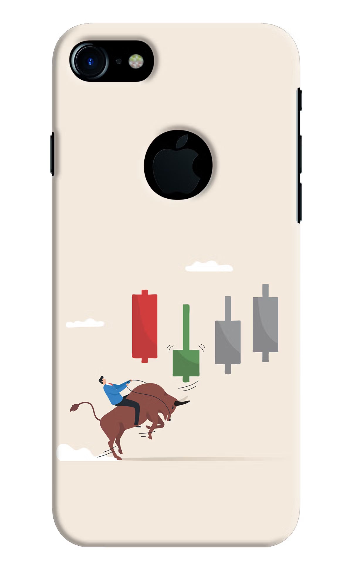 Bull Trading Momentum iPhone 7 Logocut Back Cover - Bull Trading Momentum iPhone 7 Logocut Hard Case Back Cover by Casekaro Bull Trading Momentum iPhone 7 Logocut Hard Case Back Cover by Casekaro