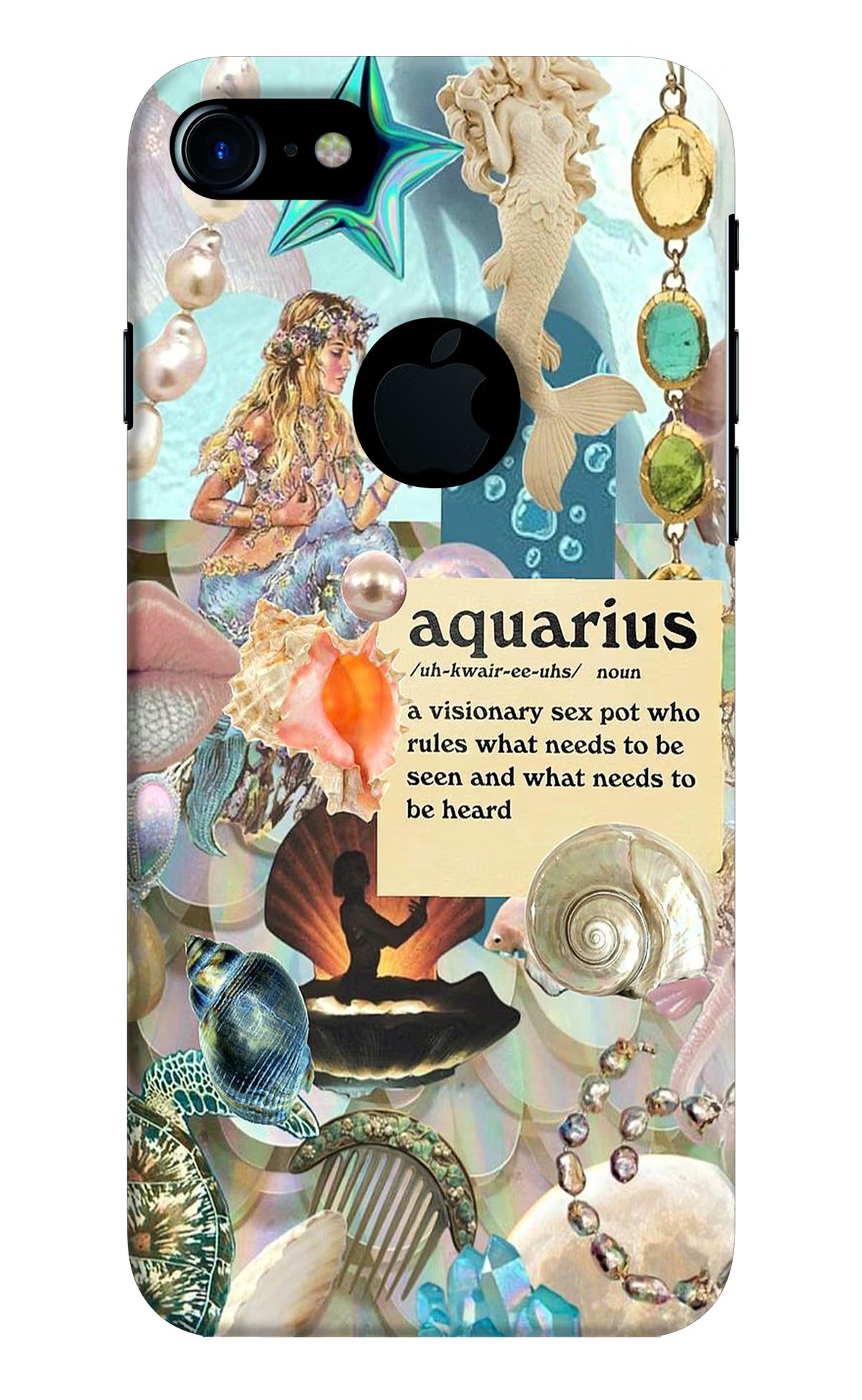 Aquarius Zodiac iPhone 7 Logocut Back Cover - Aquarius Zodiac iPhone 7 Logocut Hard Case Back Cover by Casekaro Aquarius Zodiac iPhone 7 Logocut Hard Case Back Cover by Casekaro
