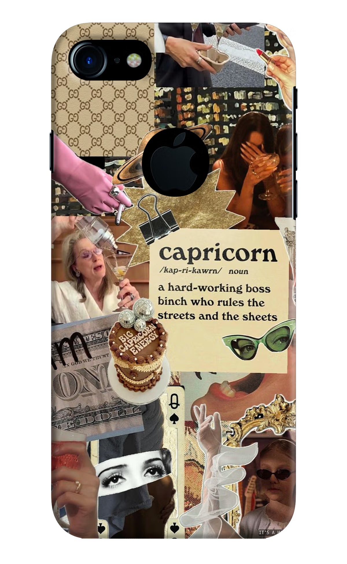 Capricorn Zodiac iPhone 7 Logocut Back Cover - Capricorn Zodiac iPhone 7 Logocut Hard Case Back Cover by Casekaro Capricorn Zodiac iPhone 7 Logocut Hard Case Back Cover by Casekaro