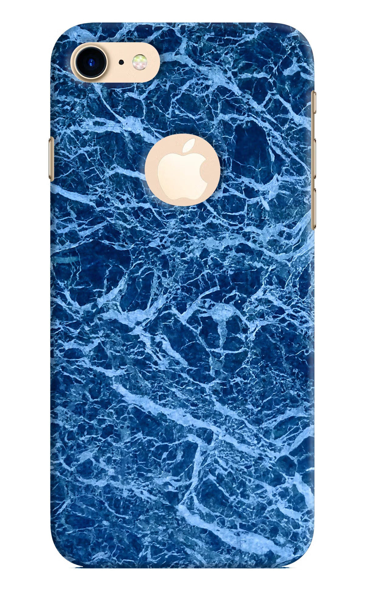 Blue Marble iPhone 8 Logocut Back Cover - Blue Marble iPhone 8 Logocut Hard Case Back Cover by Casekaro Blue Marble iPhone 8 Logocut Hard Case Back Cover by Casekaro