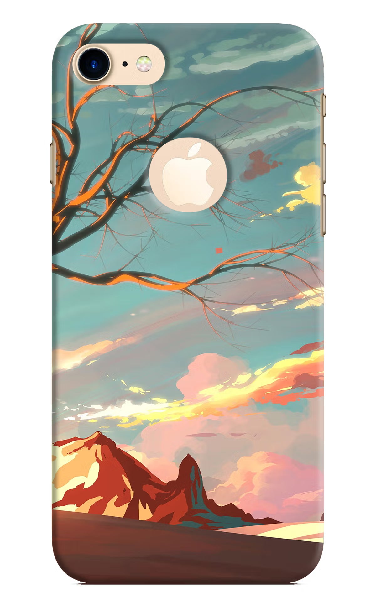 Scenery iPhone 8 Logocut Back Cover - Scenery iPhone 8 Logocut Hard Case Back Cover by Casekaro Scenery iPhone 8 Logocut Hard Case Back Cover by Casekaro