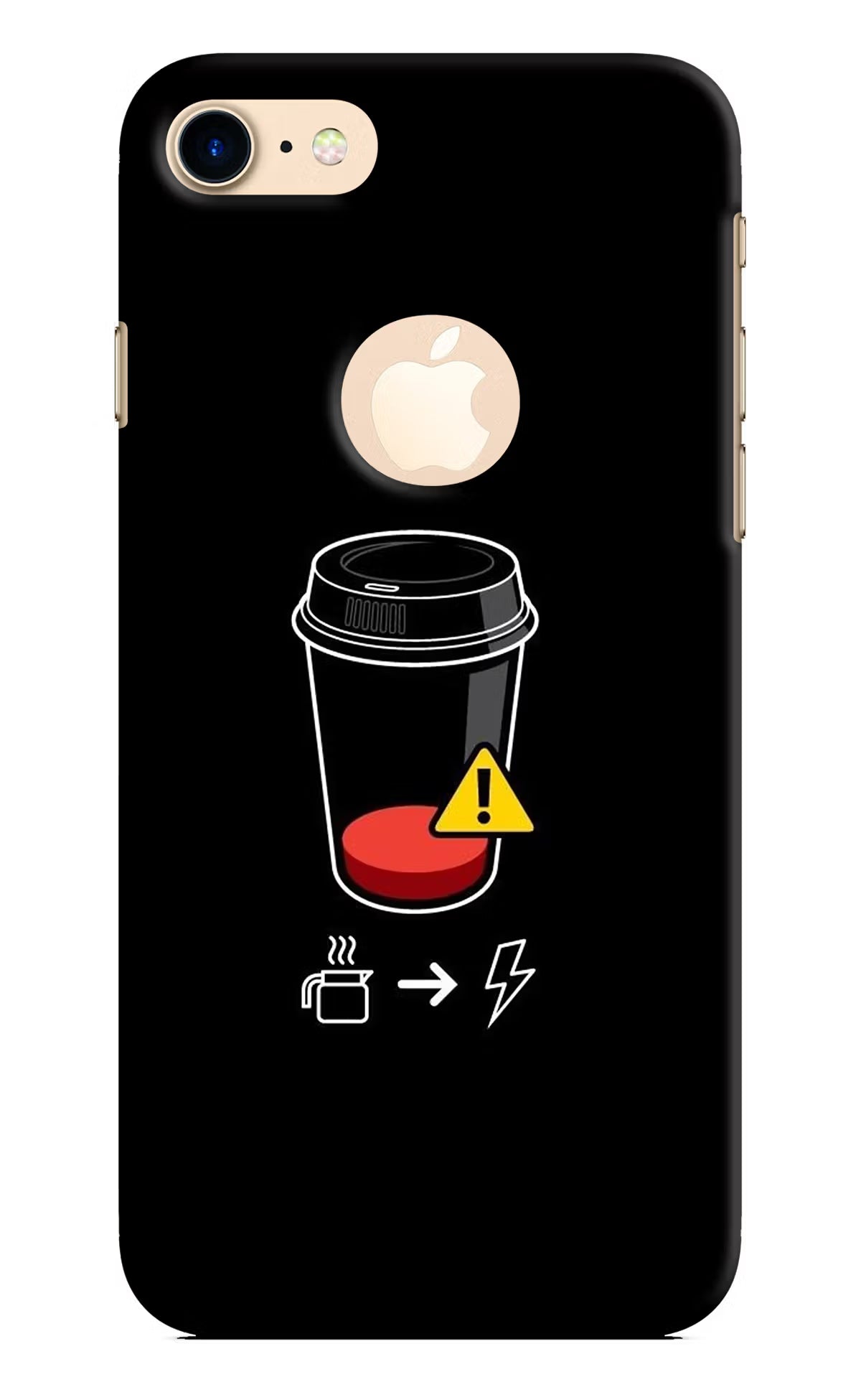 Coffee iPhone 8 Logocut Back Cover - Coffee iPhone 8 Logocut Hard Case Back Cover by Casekaro Coffee iPhone 8 Logocut Hard Case Back Cover by Casekaro