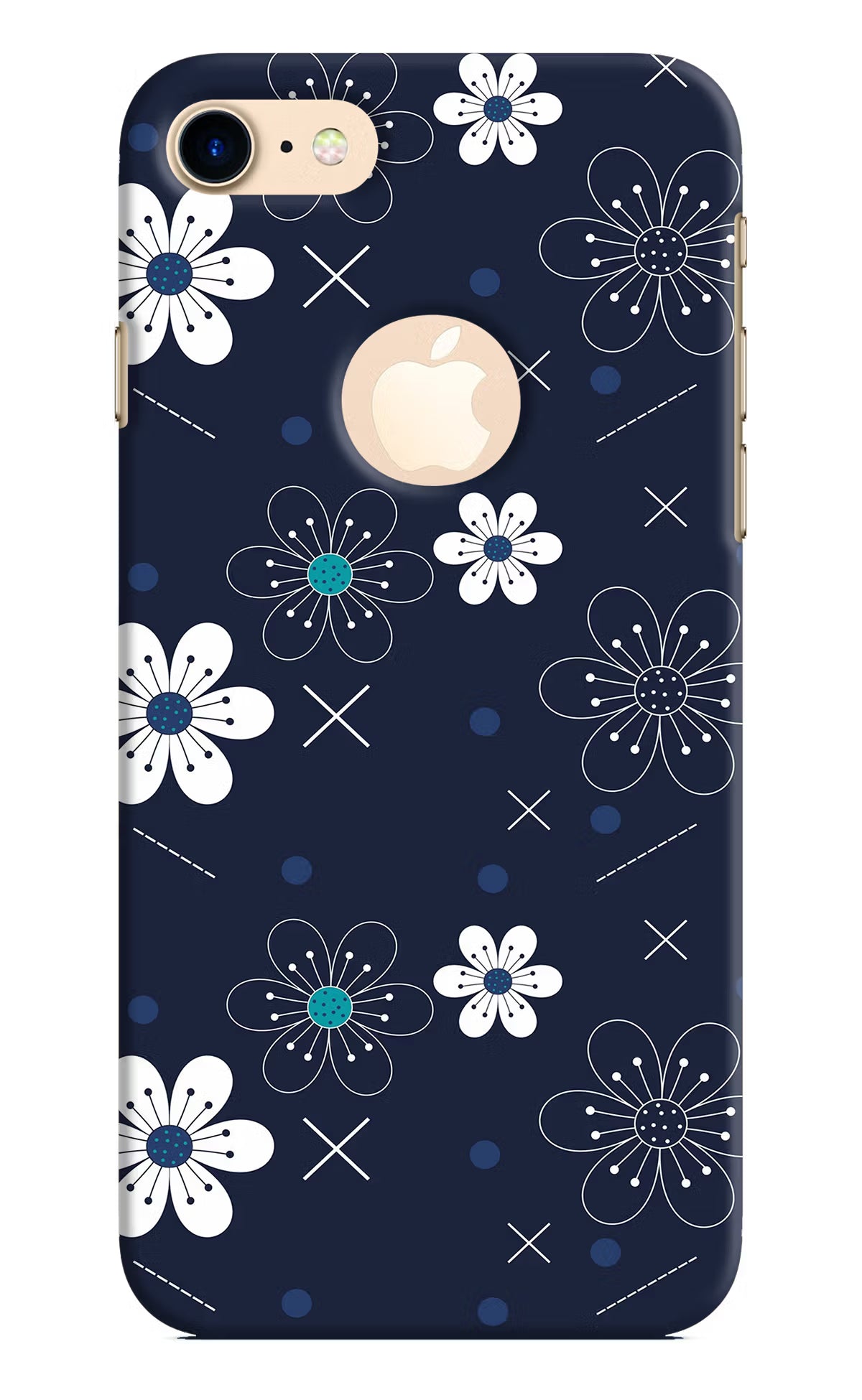 Flowers iPhone 8 Logocut Back Cover - Flowers iPhone 8 Logocut Hard Case Back Cover by Casekaro Flowers iPhone 8 Logocut Hard Case Back Cover by Casekaro
