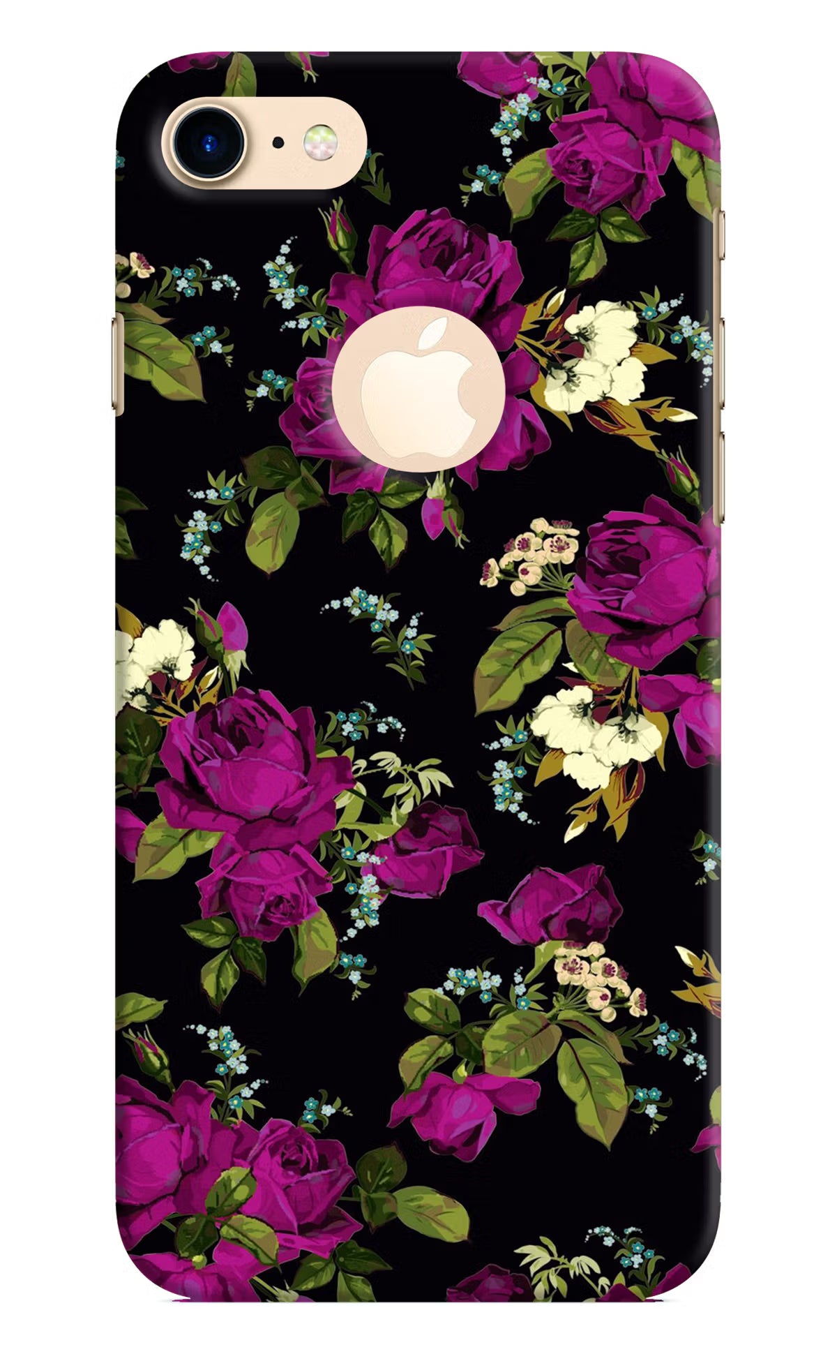 Flowers iPhone 8 Logocut Back Cover - Flowers iPhone 8 Logocut Hard Case Back Cover by Casekaro Flowers iPhone 8 Logocut Hard Case Back Cover by Casekaro