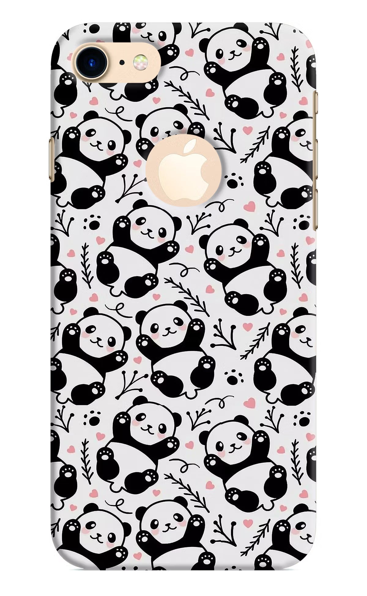 Cute Panda iPhone 8 Logocut Back Cover - Cute Panda iPhone 8 Logocut Hard Case Back Cover by Casekaro Cute Panda iPhone 8 Logocut Hard Case Back Cover by Casekaro