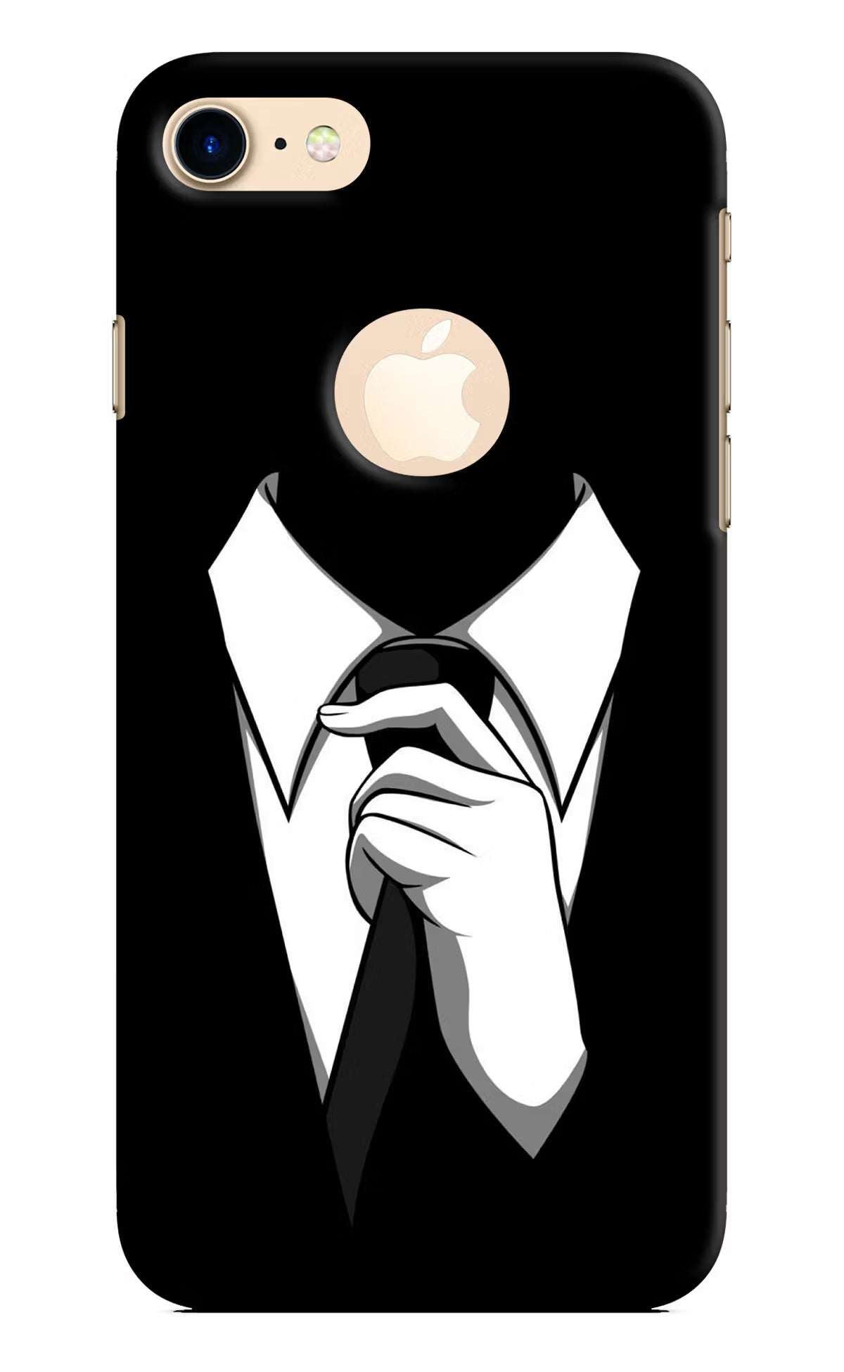 Black Tie iPhone 8 Logocut Back Cover - Black Tie iPhone 8 Logocut Hard Case Back Cover by Casekaro Black Tie iPhone 8 Logocut Hard Case Back Cover by Casekaro