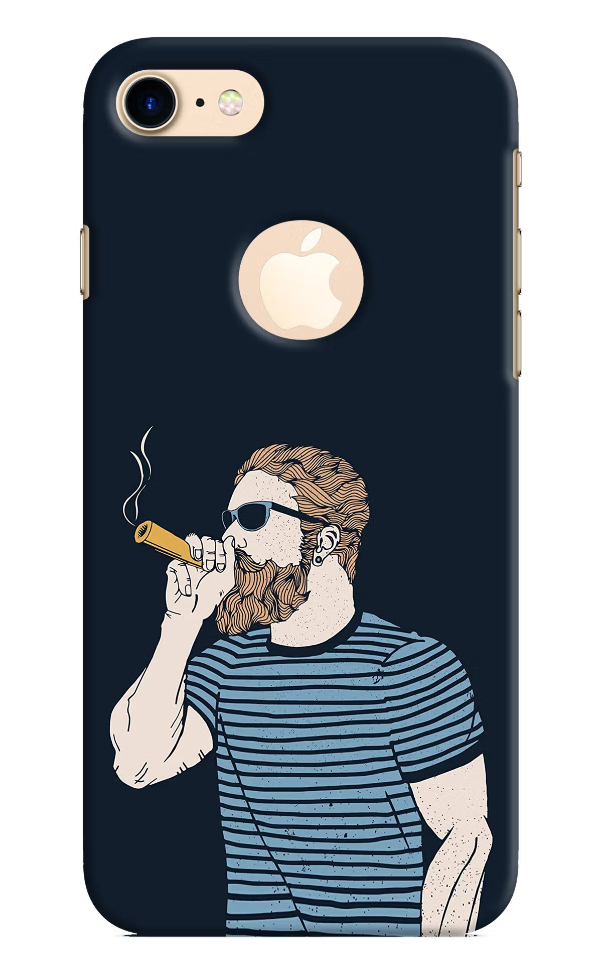 Smoking iPhone 8 Logocut Back Cover - Smoking iPhone 8 Logocut Hard Case Back Cover by Casekaro Smoking iPhone 8 Logocut Hard Case Back Cover by Casekaro