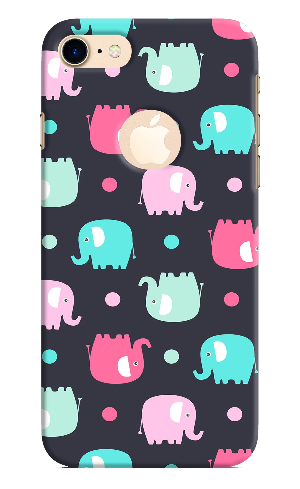 Elephants iPhone 8 Logocut Back Cover - Elephants iPhone 8 Logocut Hard Case Back Cover by Casekaro Elephants iPhone 8 Logocut Hard Case Back Cover by Casekaro