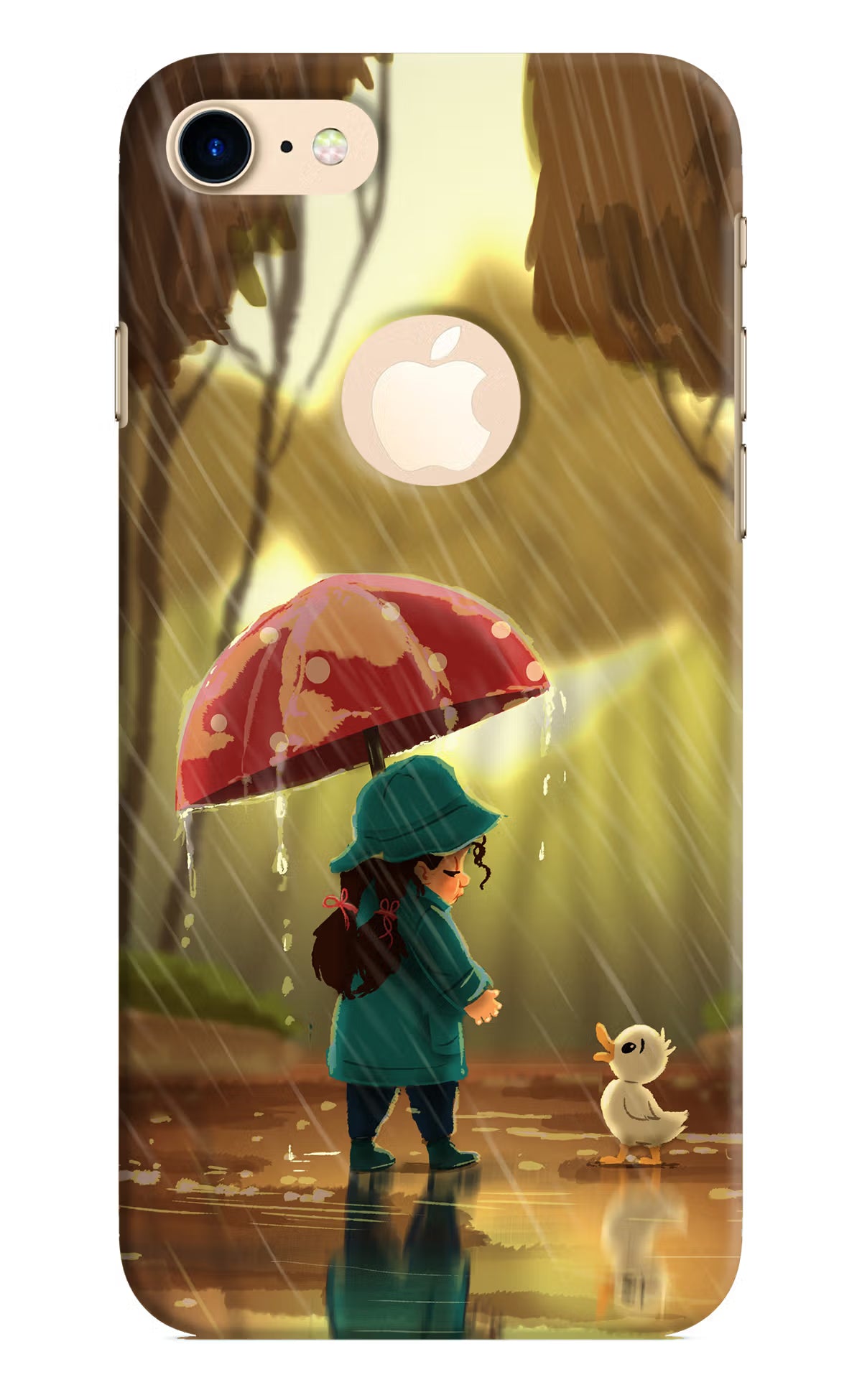 Rainy Day iPhone 8 Logocut Back Cover - Rainy Day iPhone 8 Logocut Hard Case Back Cover by Casekaro Rainy Day iPhone 8 Logocut Hard Case Back Cover by Casekaro