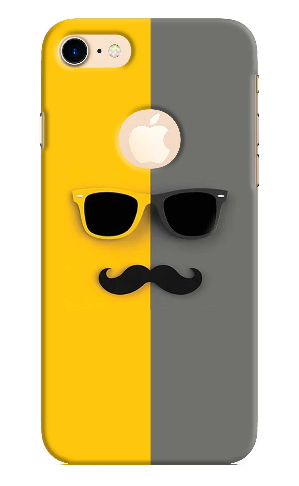 Sunglasses with Mustache iPhone 8 Logocut Back Cover - Sunglasses with Mustache iPhone 8 Logocut Hard Case Back Cover by Casekaro Sunglasses with Mustache iPhone 8 Logocut Hard Case Back Cover by Casekaro