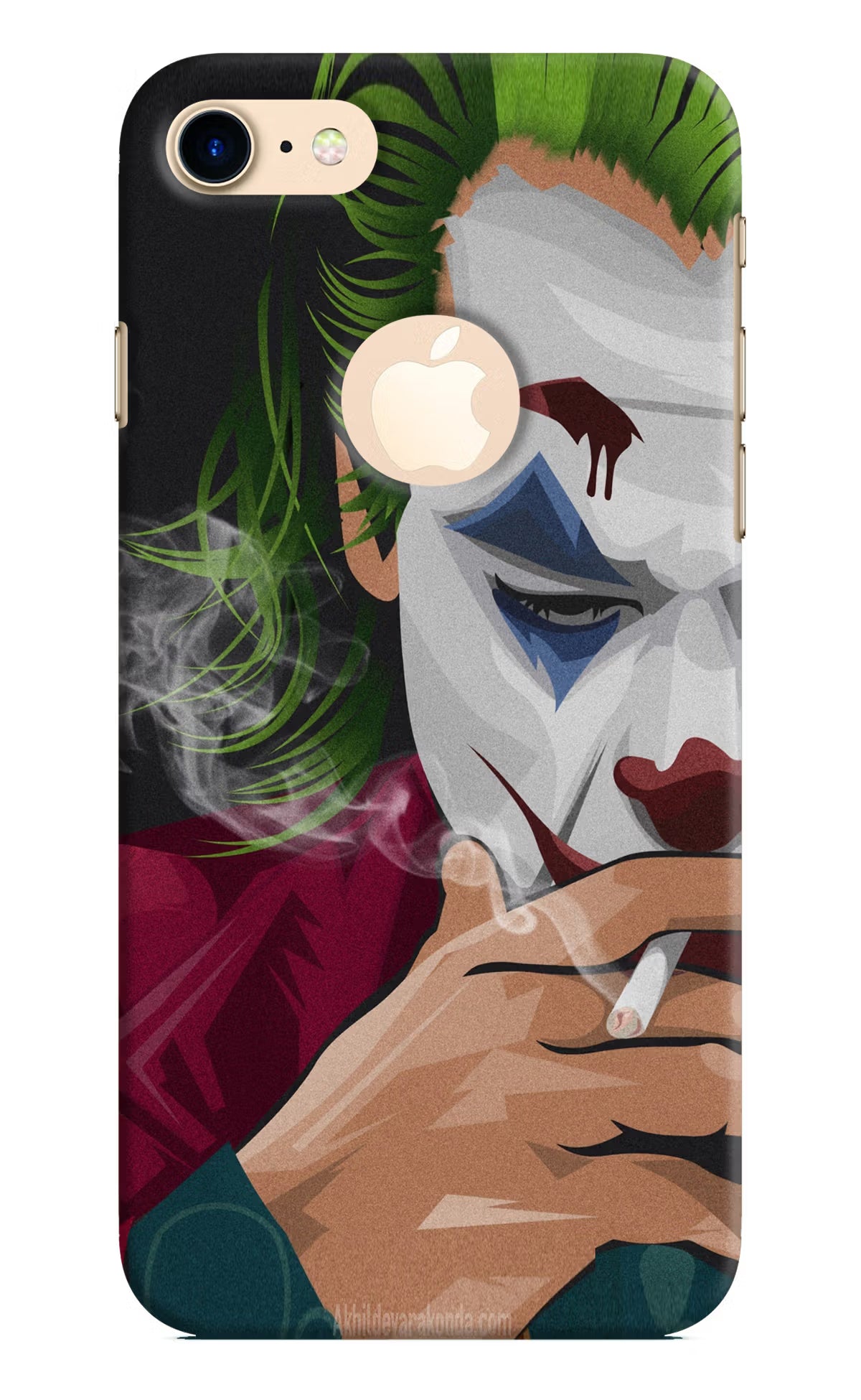 Joker Smoking iPhone 8 Logocut Back Cover - Joker Smoking iPhone 8 Logocut Hard Case Back Cover by Casekaro Joker Smoking iPhone 8 Logocut Hard Case Back Cover by Casekaro