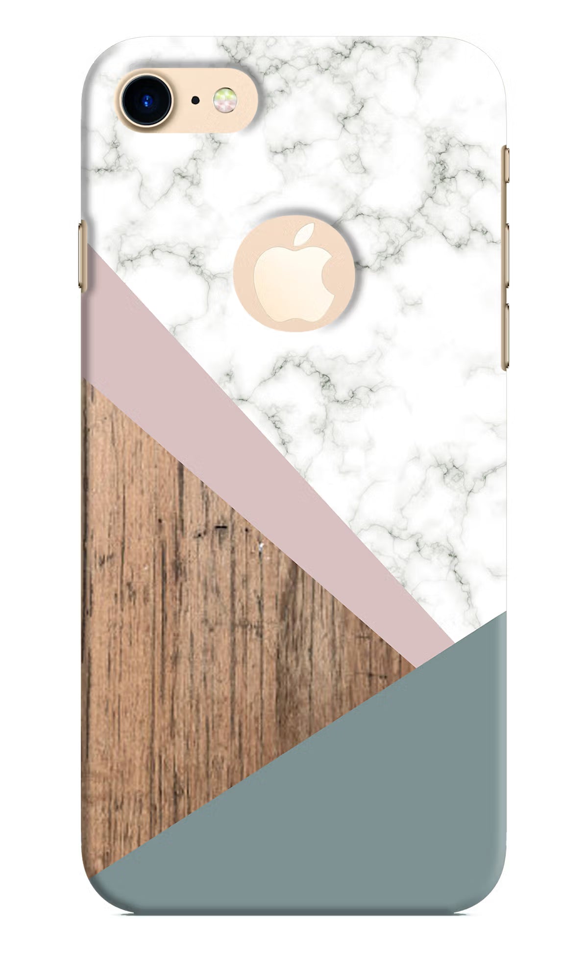 Marble wood Abstract iPhone 8 Logocut Back Cover - Marble wood Abstract iPhone 8 Logocut Hard Case Back Cover by Casekaro Marble wood Abstract iPhone 8 Logocut Hard Case Back Cover by Casekaro