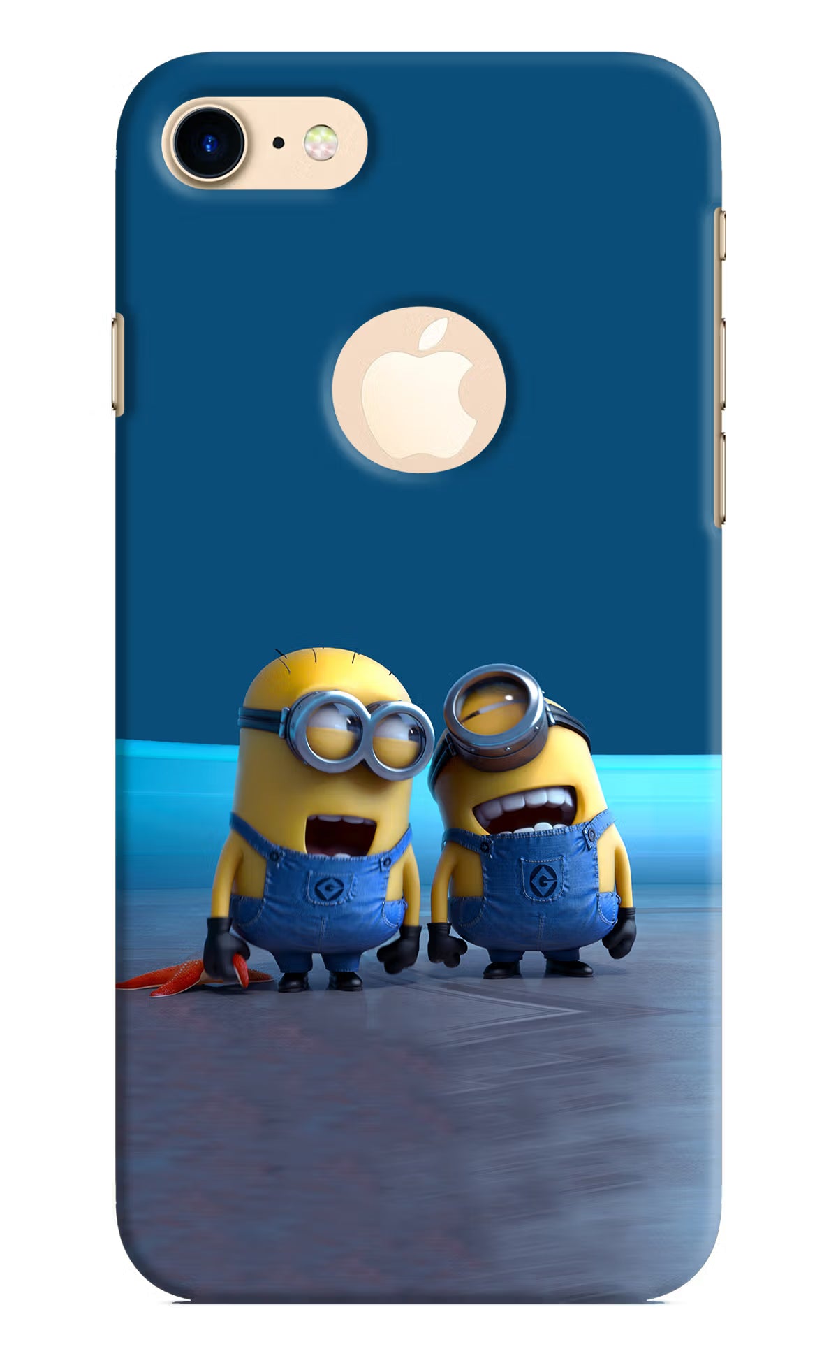 Minion Laughing iPhone 8 Logocut Back Cover - Minion Laughing iPhone 8 Logocut Hard Case Back Cover by Casekaro Minion Laughing iPhone 8 Logocut Hard Case Back Cover by Casekaro